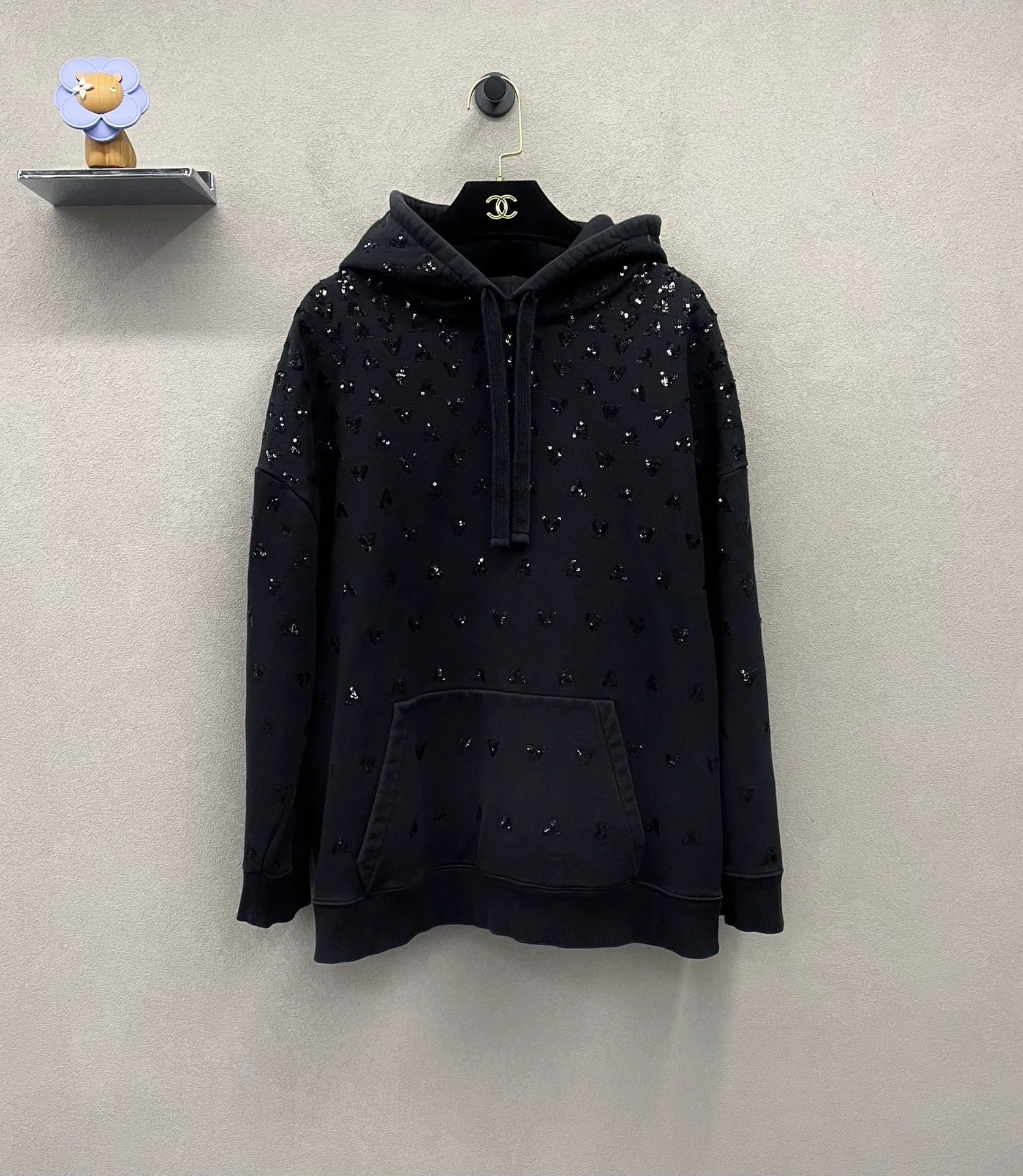 Valentino Valentino Black Sequin Embroidered Hoodie Size XS / US 0-2 / IT 36-38 - 1 Thumbnail