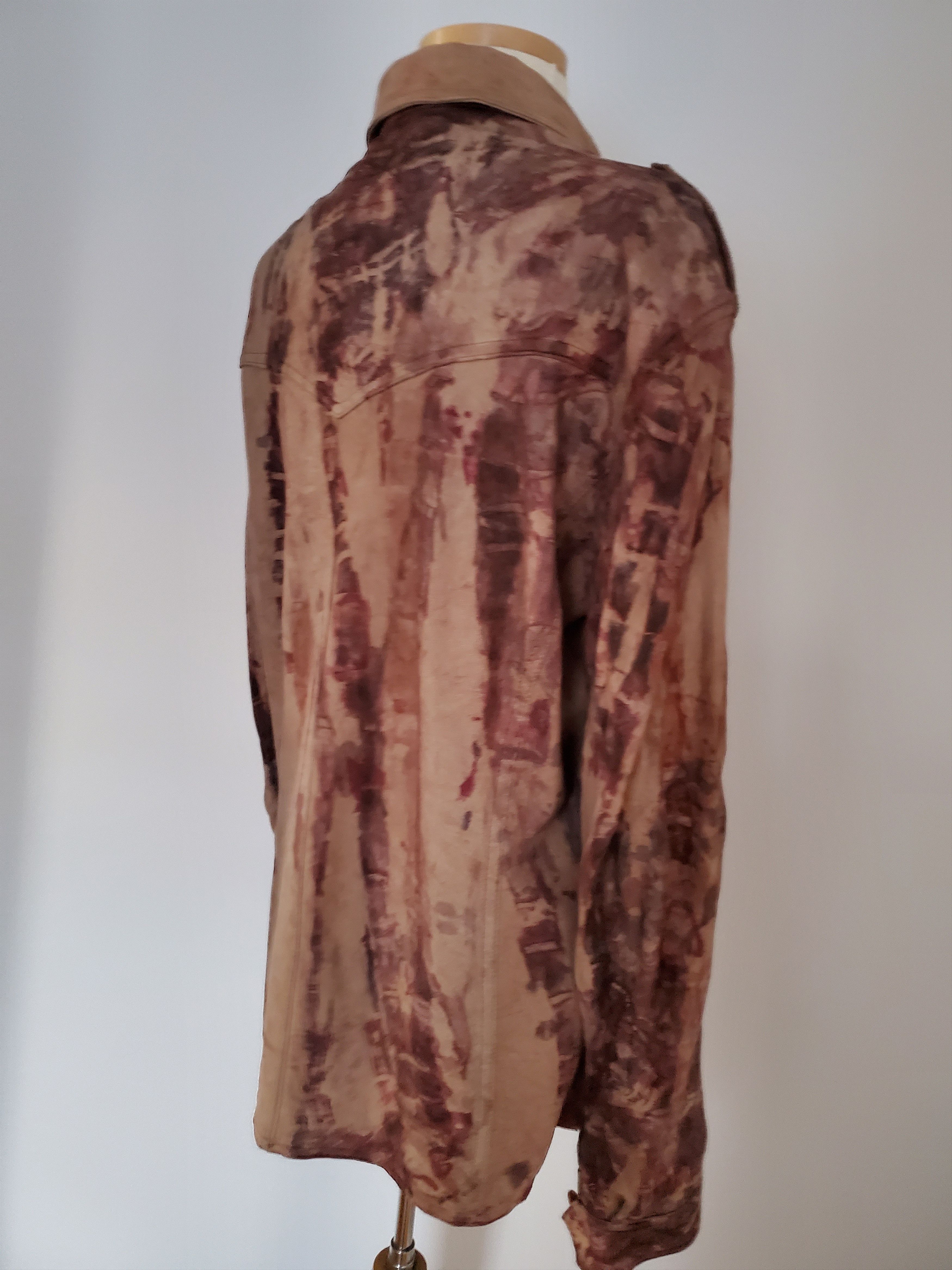 John Varvatos leather shirt tie dyed blazer beige brown cowboy Sm Med 50 Size US M / EU 48-50 / 2 - 8 Thumbnail