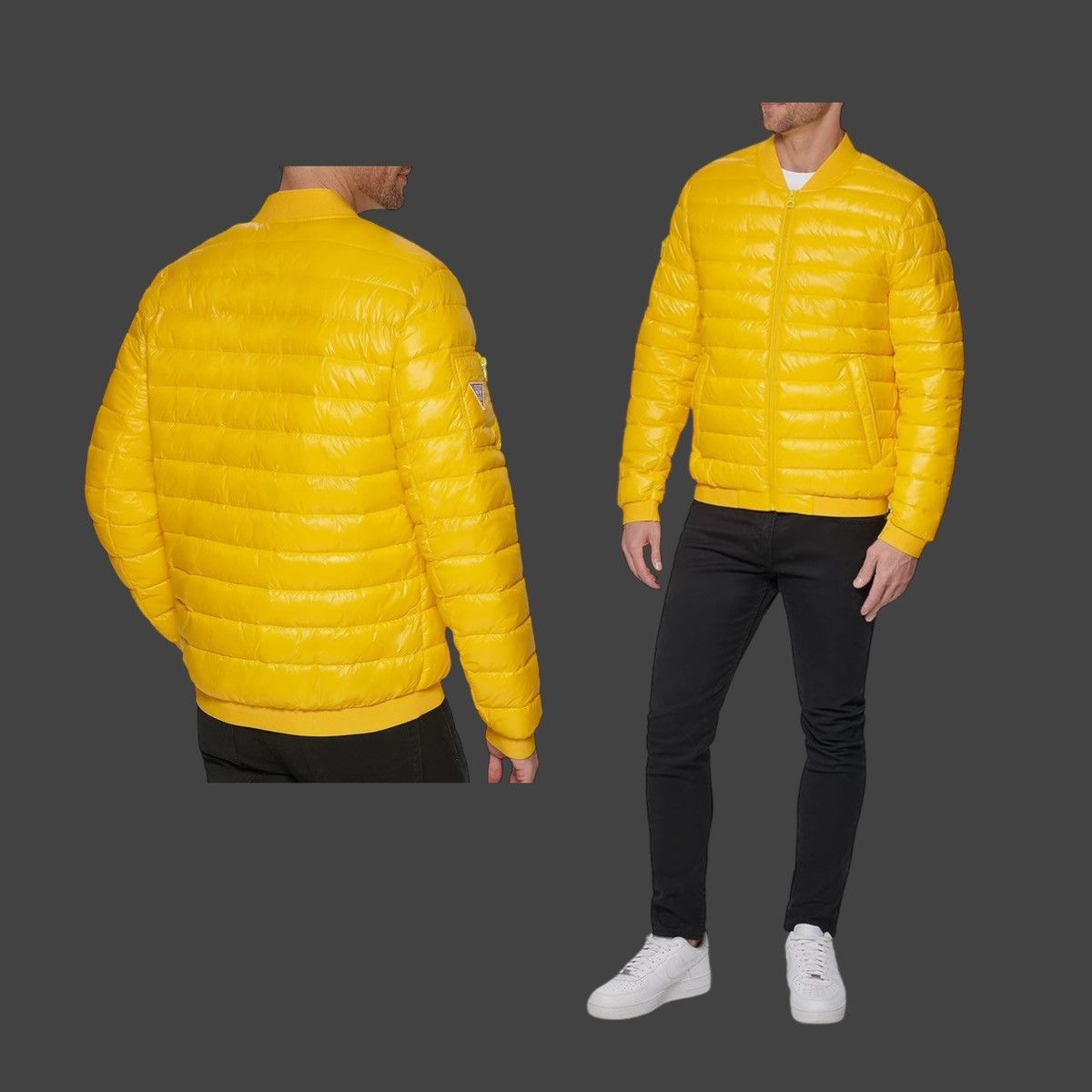 Guess Guess Men’s Lightweight Yellow Quilted Puffer Jacket Sz XL Size US XL / EU 56 / 4 - 9 Thumbnail
