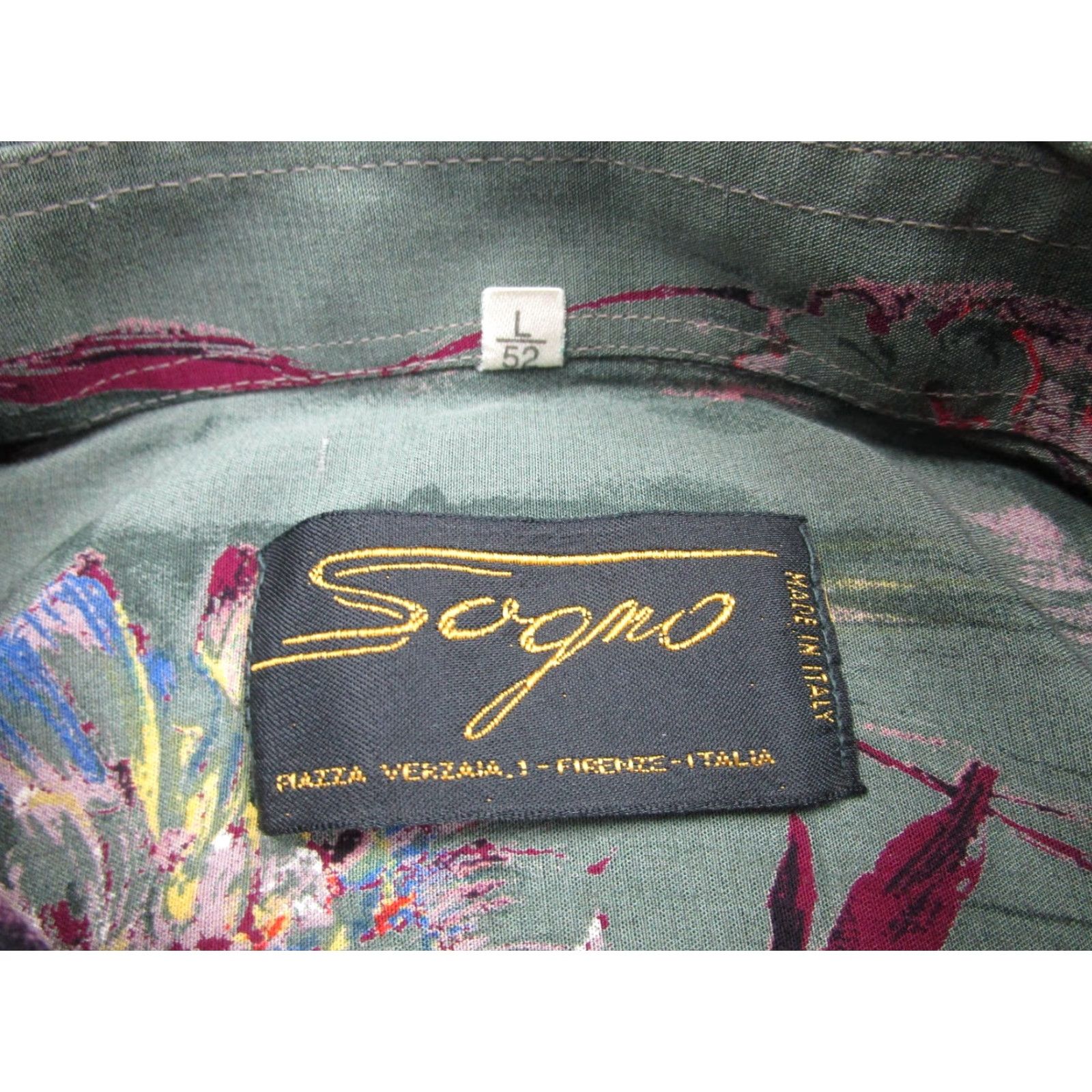 Vintage VINTAGE Segno Shirt Mens Large Green Abstract Floral Button Up Made Italy 90s Size US L / EU 52-54 / 3 - 5 Thumbnail
