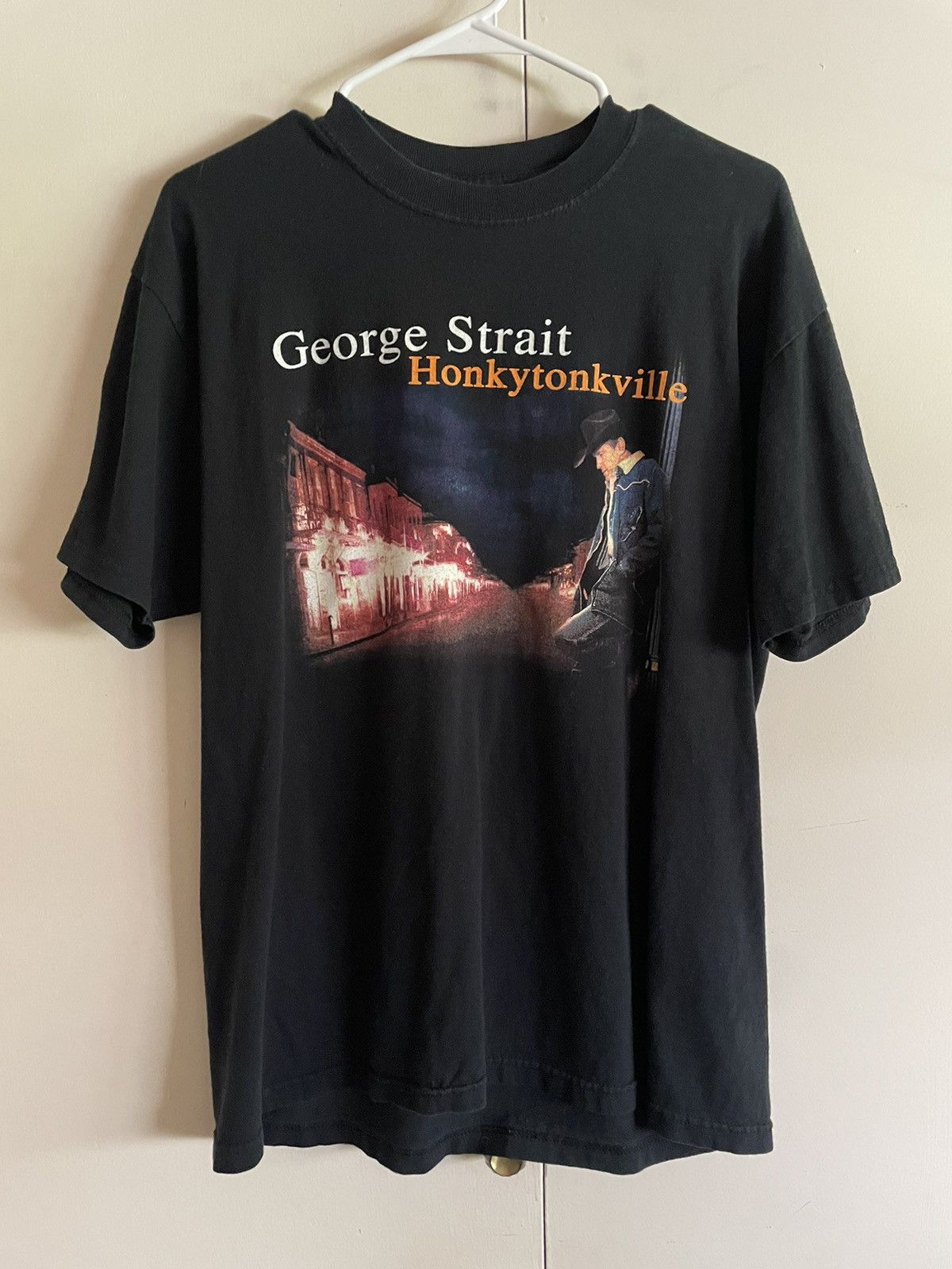 Vintage George Strait 1986 Single Stich Long Sleeve Size selling Large