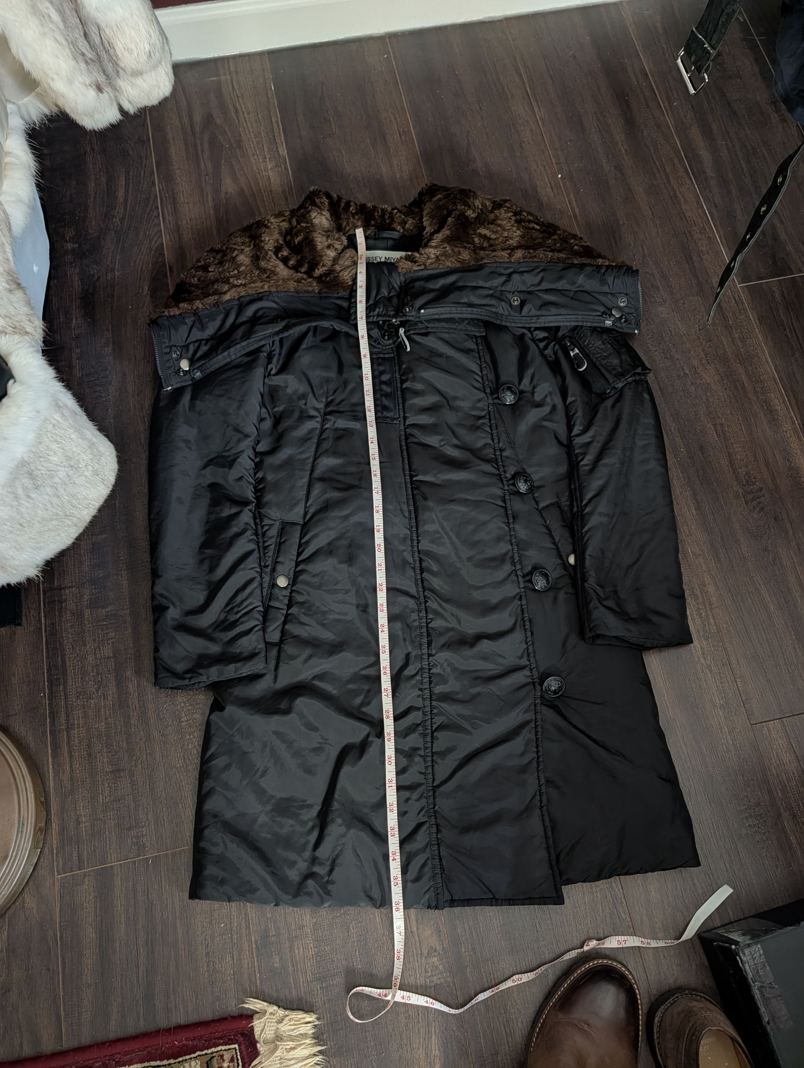 Issey Miyake Split raccoon fur hood long MA-1 puffer coat Japan sz2 Size M / US 6-8 / IT 42-44 - 16 Thumbnail