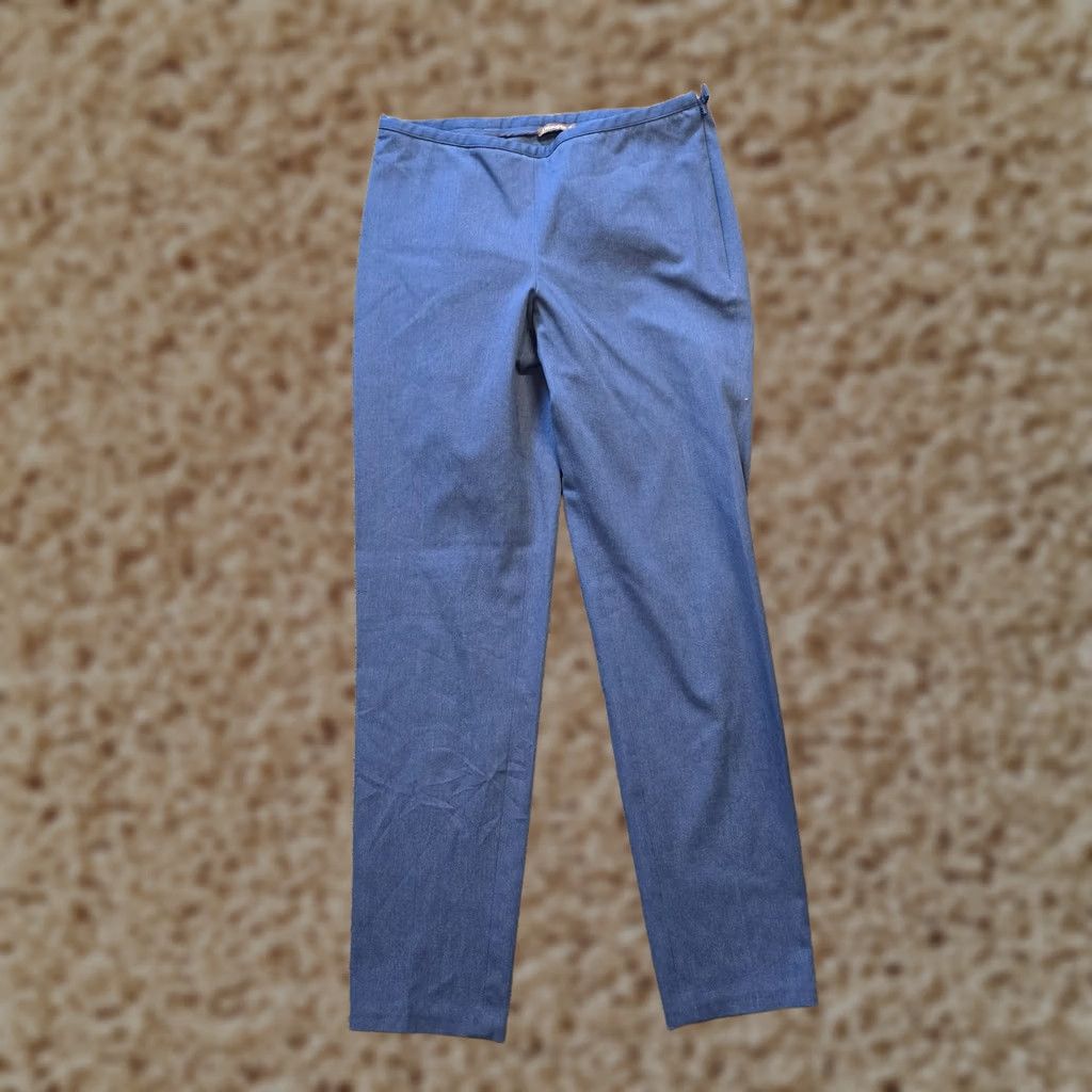 J.McLaughlin J. McLaughlin Pants Women Size 2 Blue Side Zip Flat Front Tapered Classic Capsule Dress Pants Mens? Size 26" / US 2 / IT 38 - 1 Thumbnail
