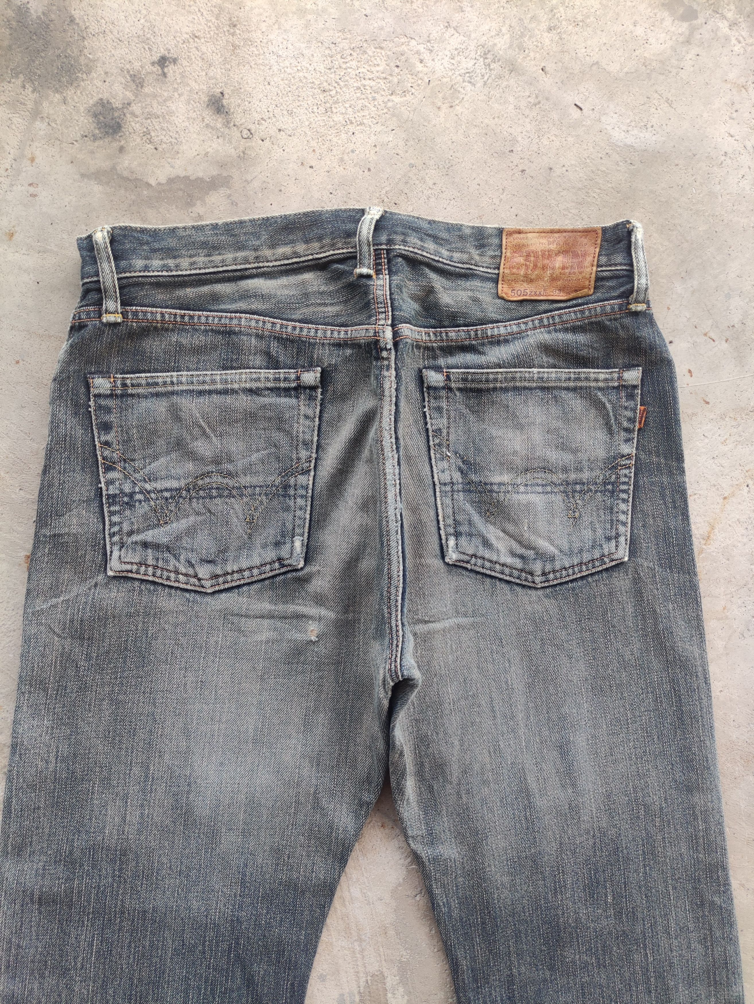 Edwin Vintage Edwin 505 Jean Rusty Jean Distressed Faded Denim Size US 35 - 10 Thumbnail