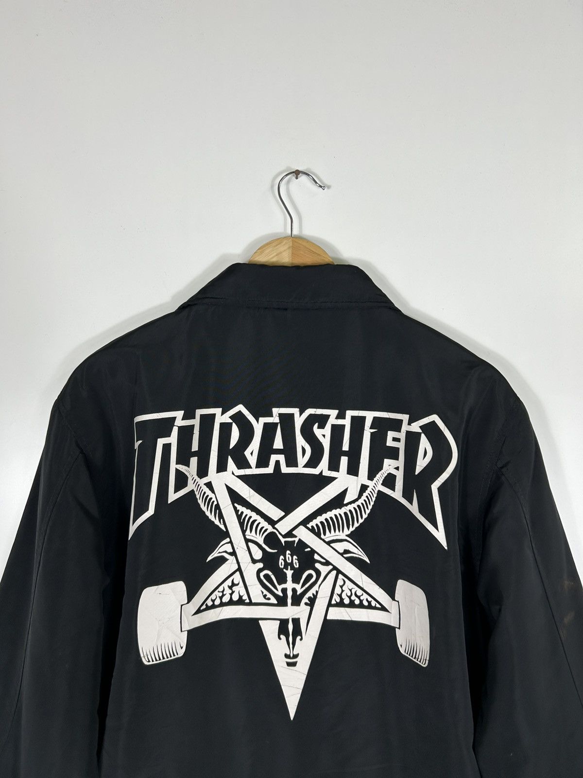 Thrasher Y2K Thrasher Sherpa-Lined Coach Jacket – Black Skateboarding Size US M / EU 48-50 / 2 - 17 Thumbnail
