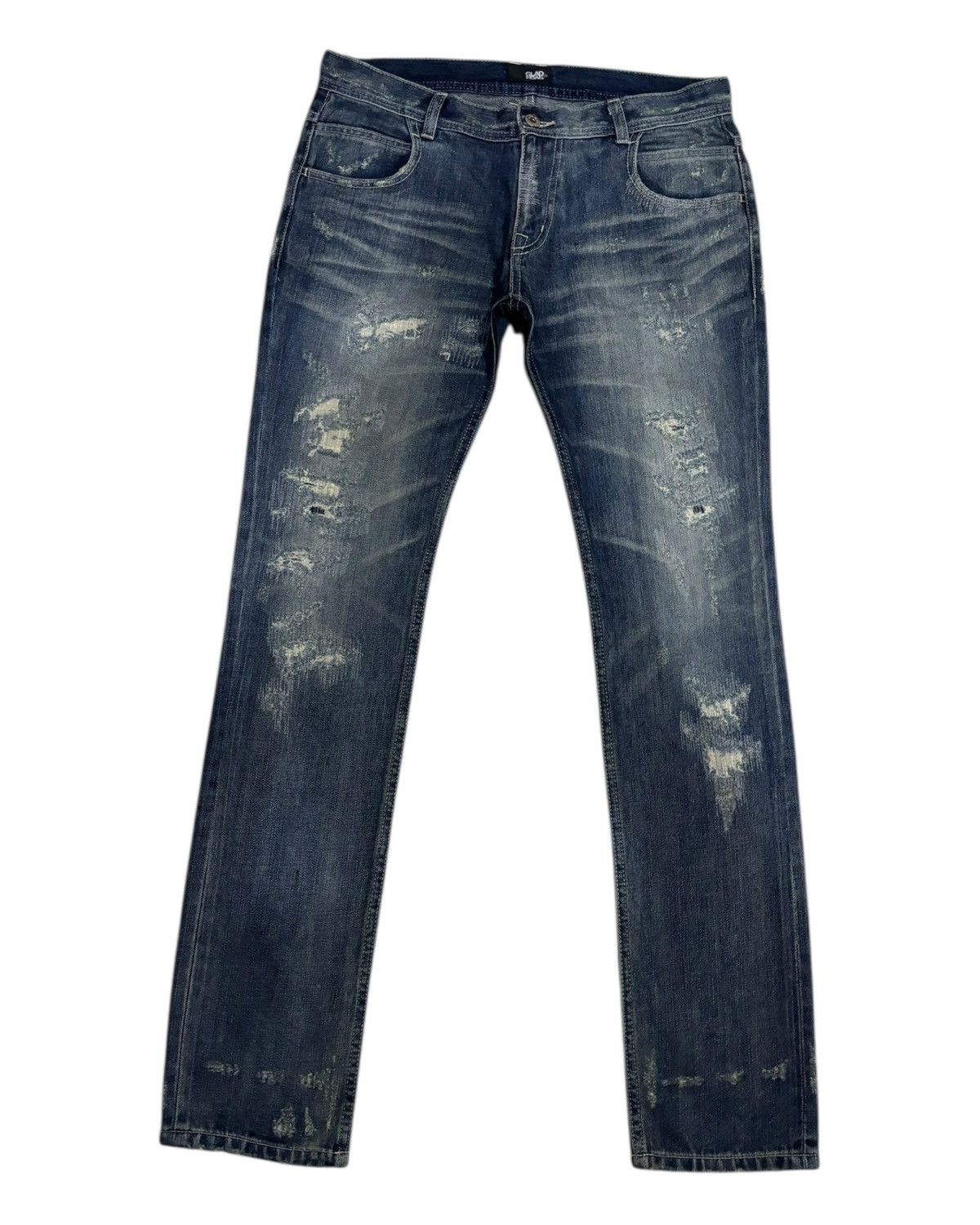 Japanese Brand × Undercover Distressed Denim Punk Glad News Japan Slim Fit Jeans Size US 33 - 9 Thumbnail
