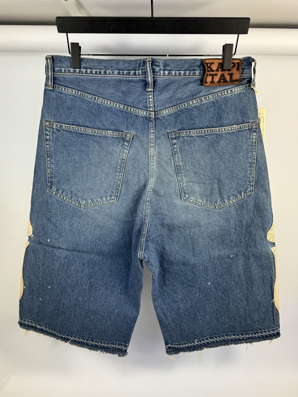 Kapital Bone X-ray embroidered 3 quarter denim shorts Size US 36 / EU 52 - 2 Thumbnail