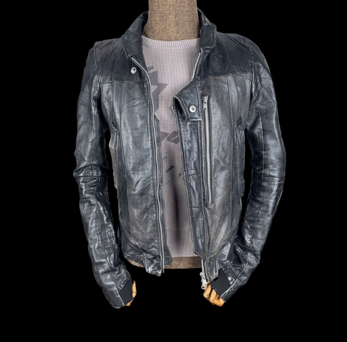 Ekam × Genuine Leather Ekam 🇯🇵 Asymmetrical Zipper Bondage Biker