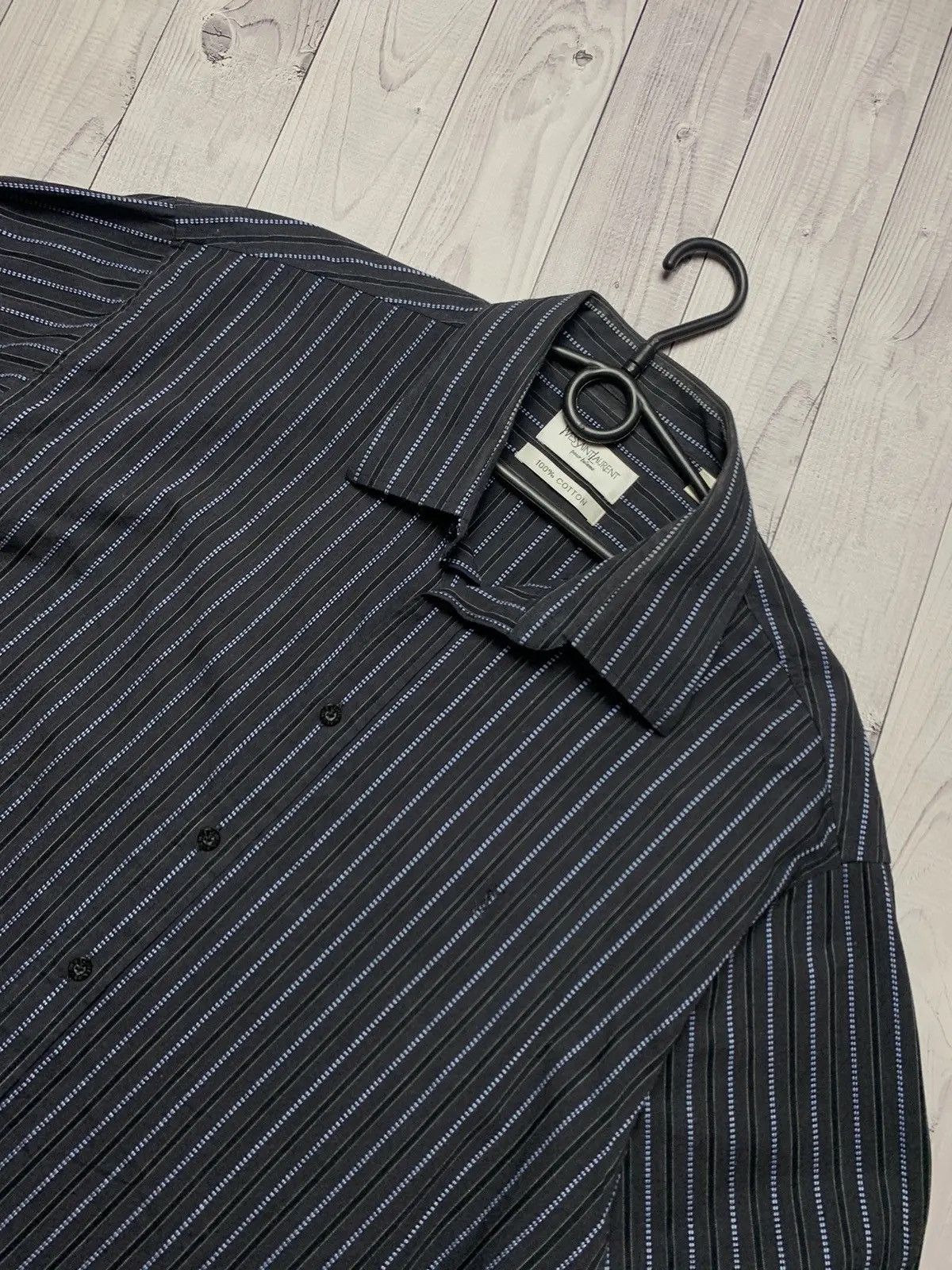 Yves Saint Laurent Vintage striped shirt Yves Saint Laurent grey size XL Size US XL / EU 56 / 4 - 2 Thumbnail