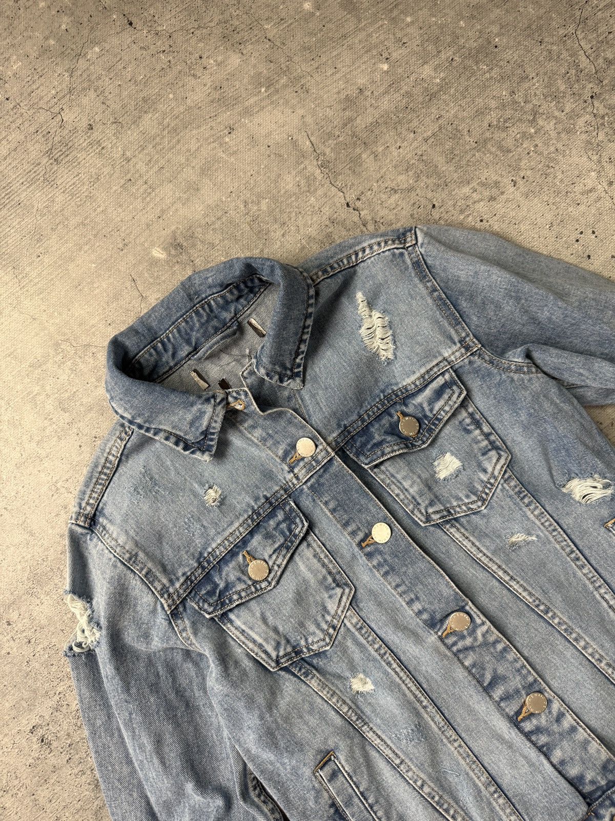 JNCO Crazy Vintage Y2K Japan Dragon Tattoo Denim Jacket Size US 39 - 3 Thumbnail