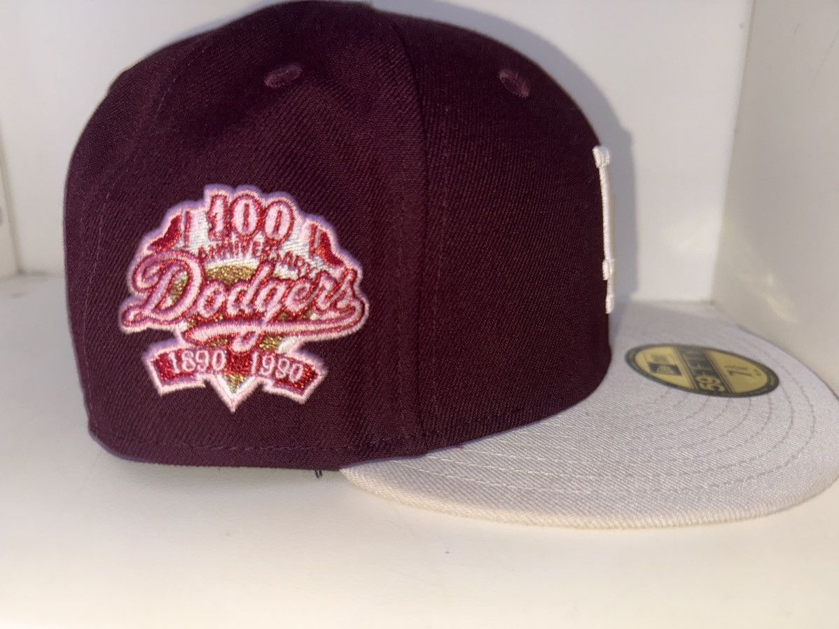 New Era LA Dodgers 100th Anniversary FITTED 7 3/8 (Red velvet) Size ONE SIZE - 2 Thumbnail