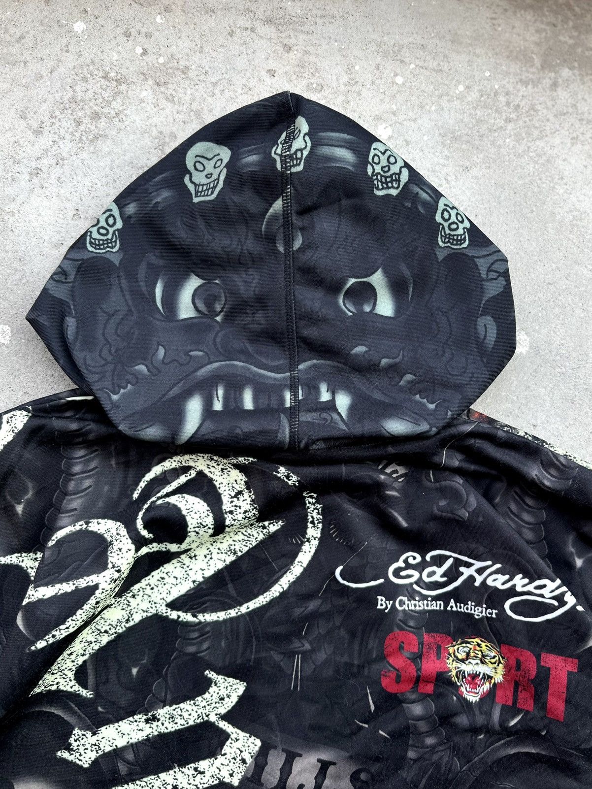 Ed Hardy CRAZY VINTAGE ED HARDY LOS ANGELES ZIPPER HOODIE Size US L / EU 52-54 / 3 - 10 Thumbnail