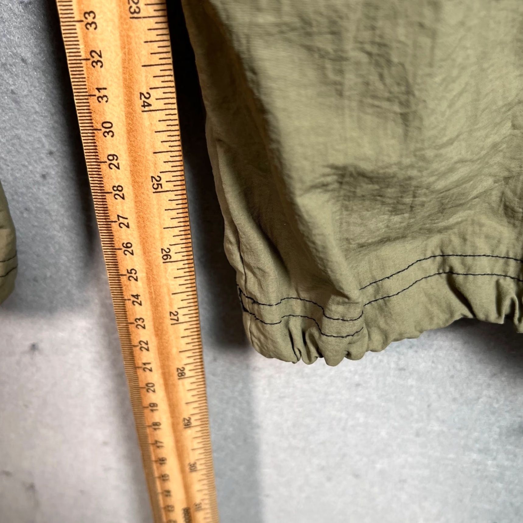 Olive Love Tree Womens L Wide Leg Cargo Pants Olive Green Drawstring Cuffs Size 36" / US 14 / IT 50 - 7 Thumbnail