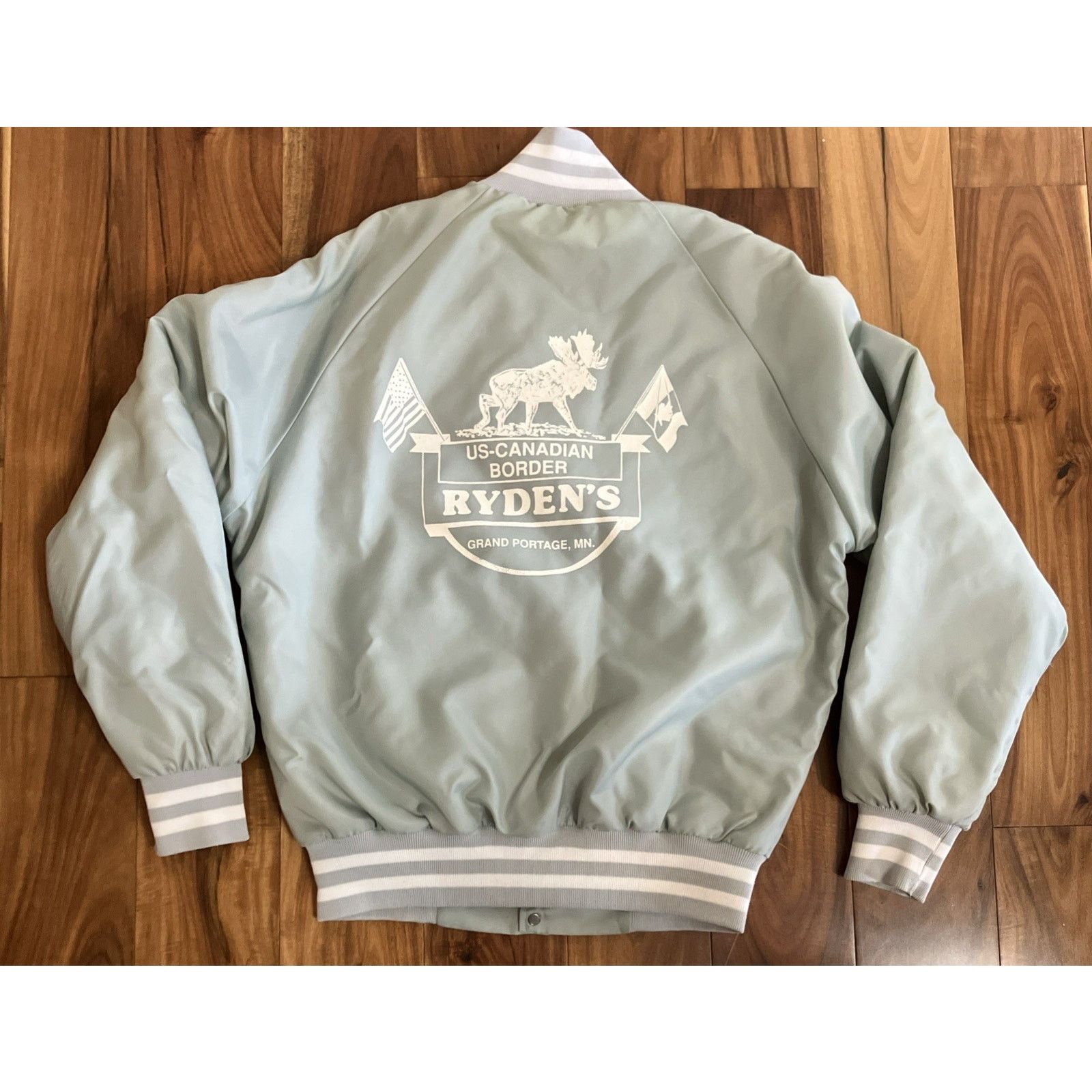 Holloway 90s TEAL Bomber Jacket Size M Quilted Striped Advertising Size US M / EU 48-50 / 2 - 18 Thumbnail
