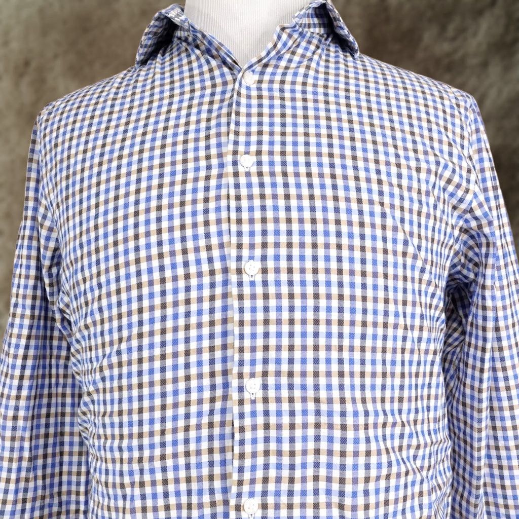 Ben Sherman Ben Sherman Shirt Adult M Blue Check Long Sleeve Button-Up Stretch Mens 15-15.5 32-33 Size US M / EU 48-50 / 2 - 1 Thumbnail