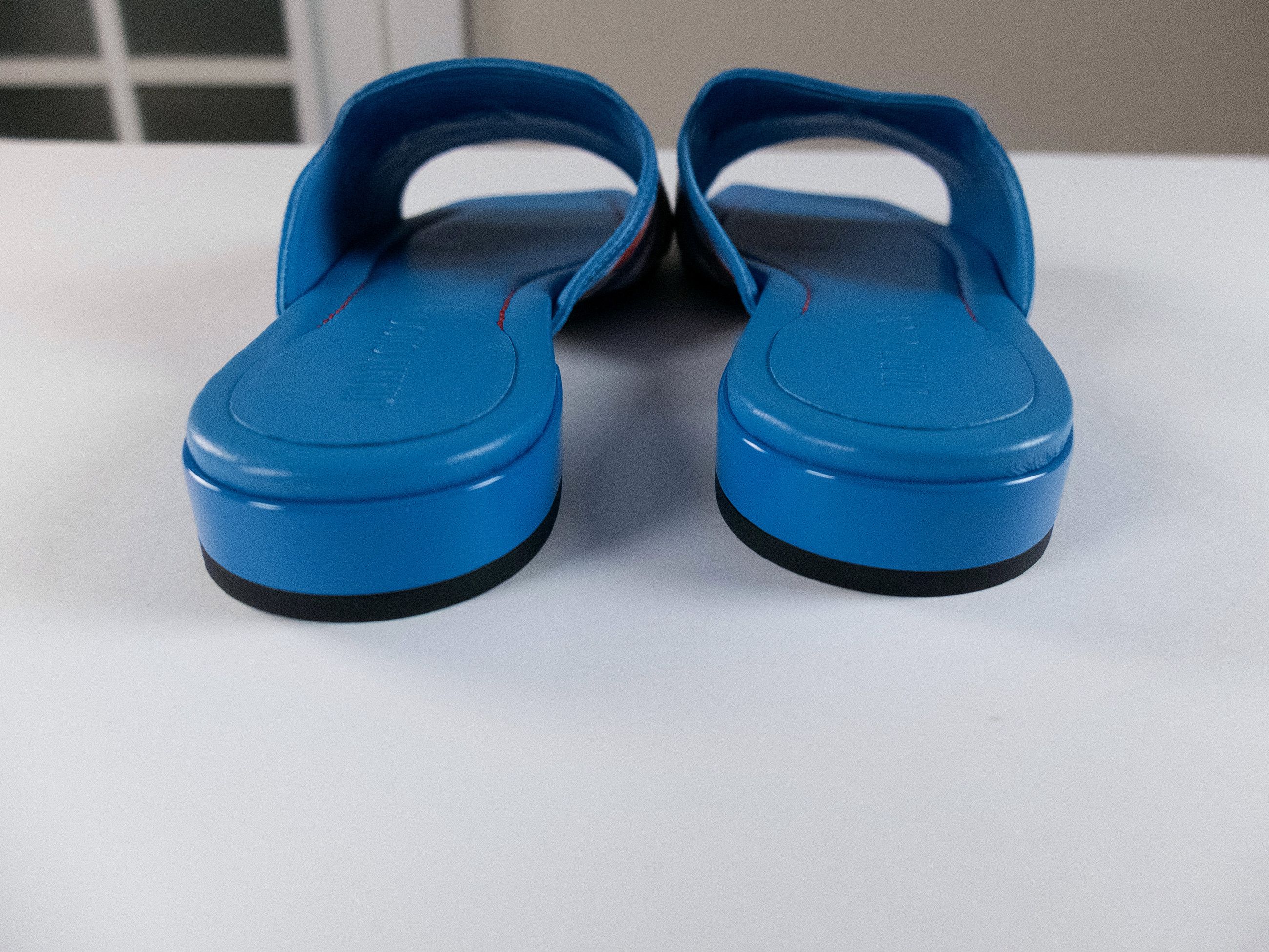 Jimmy Choo JIMMY CHOO Nako Flat blue logo embroidered leather flats 38 Size US 8 / IT 38 - 10 Thumbnail