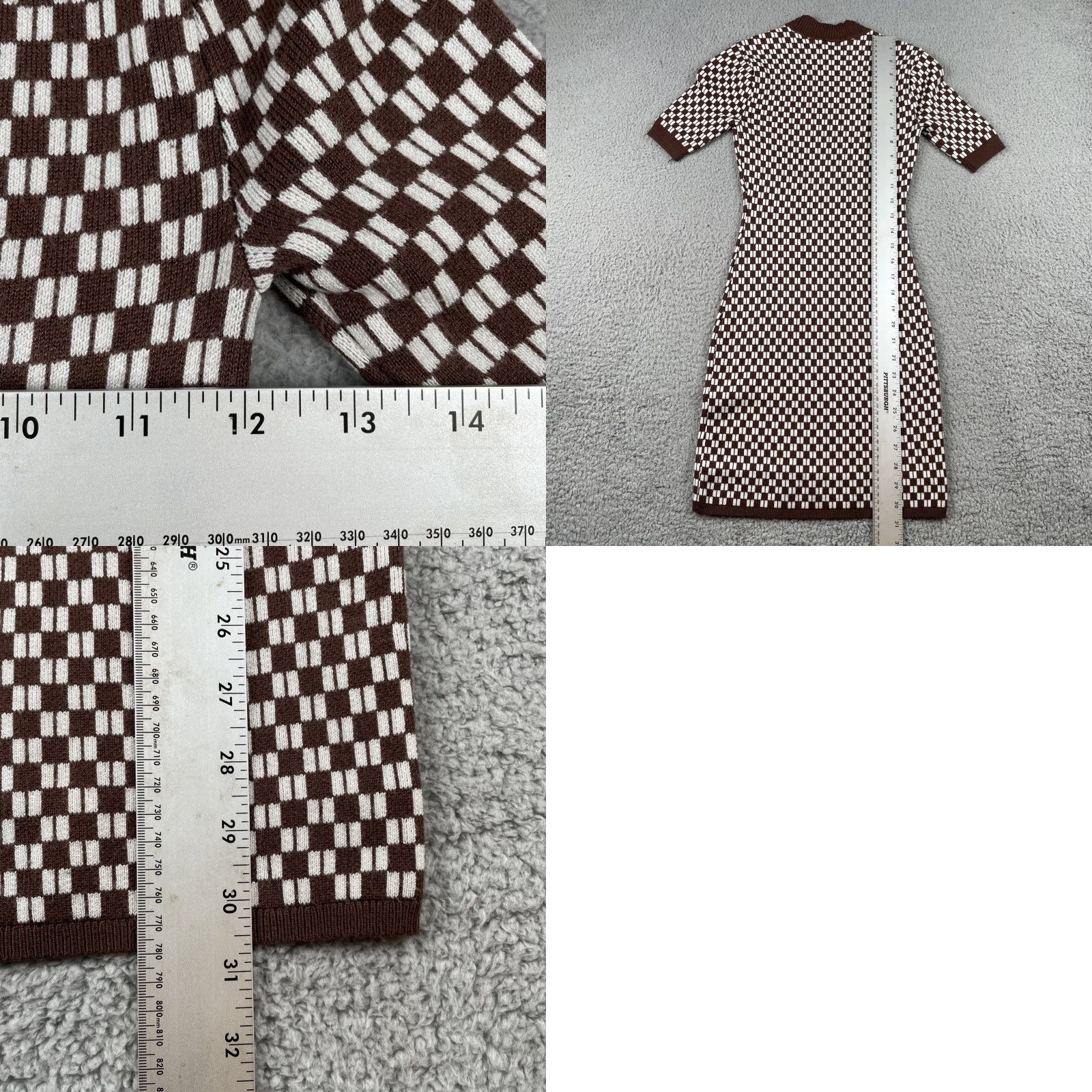 Abercrombie & Fitch VINTAGE Abercrombie & Fitch XXSP Knit Bodycon Checkered Dress Ultra Soft EUC Dress P2XS Midi White Short Sleeve Crew Neck Petites Womens Size XXS / US 00 / IT 34 - 9 Thumbnail