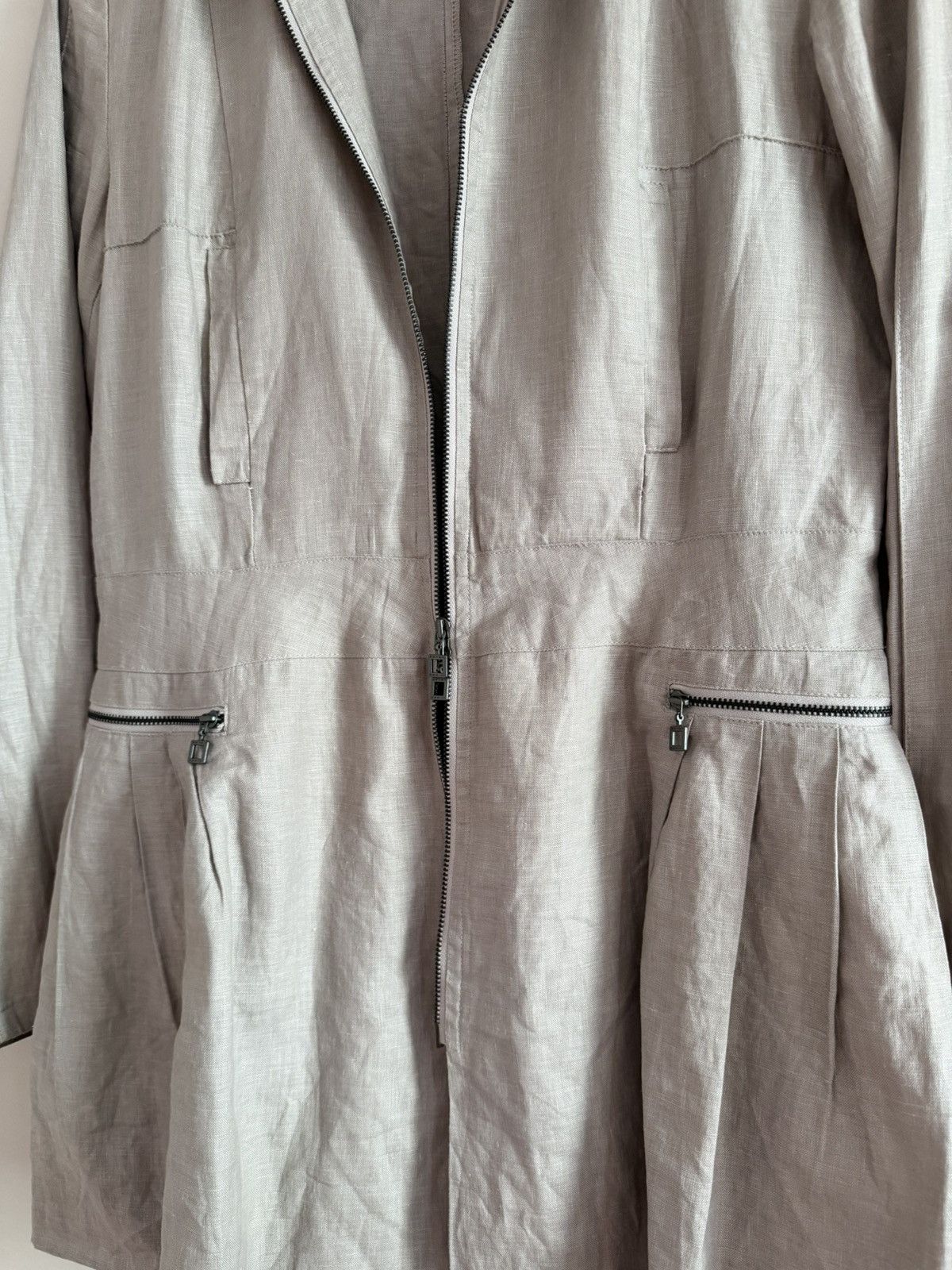 Sarah Pacini Sarah Pacini Linen Zip Jacket Tunic Avant-Garde Size M / US 6-8 / IT 42-44 - 2 Thumbnail