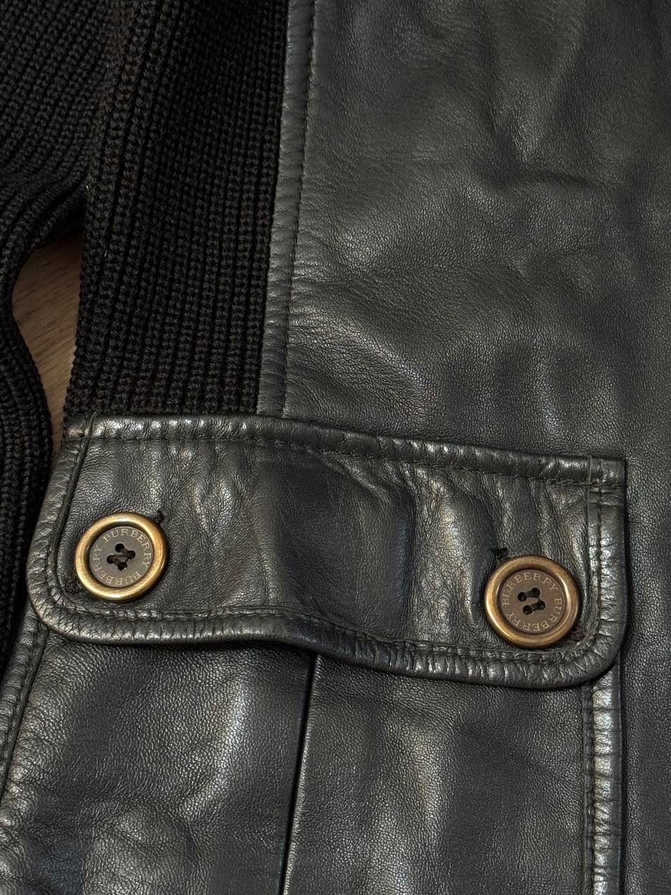 Burberry Burberry Black Leather & Knitt Jacket Size 38 Size XS / US 0-2 / IT 36-38 - 3 Thumbnail