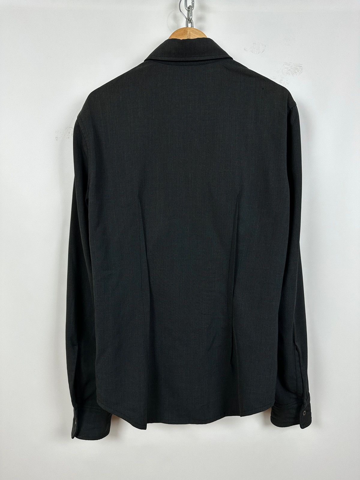Prada Vintage Prada Technical Zip/Button Wool Shirt Size US L / EU 52-54 / 3 - 3 Thumbnail