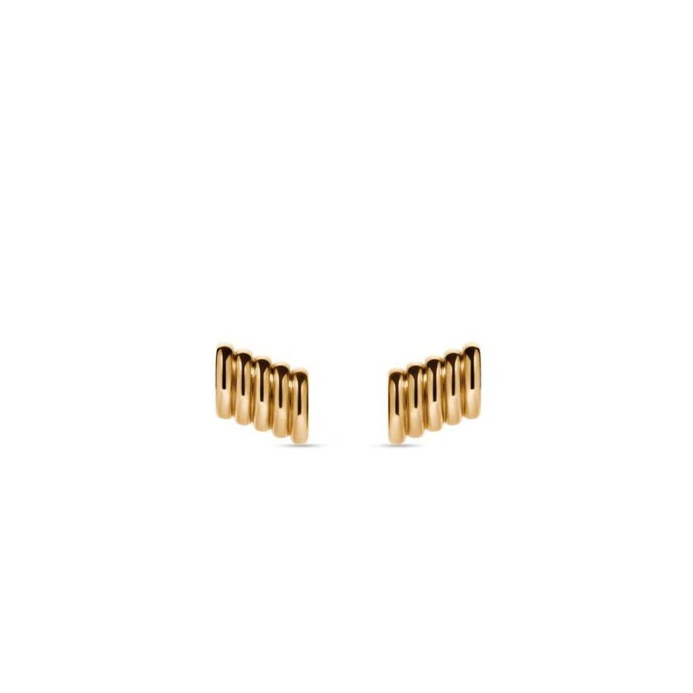 Balenciaga o1bcso1str1125 Size: OS / Rib XS Earrings in Gold Size ONE SIZE - 1 Thumbnail