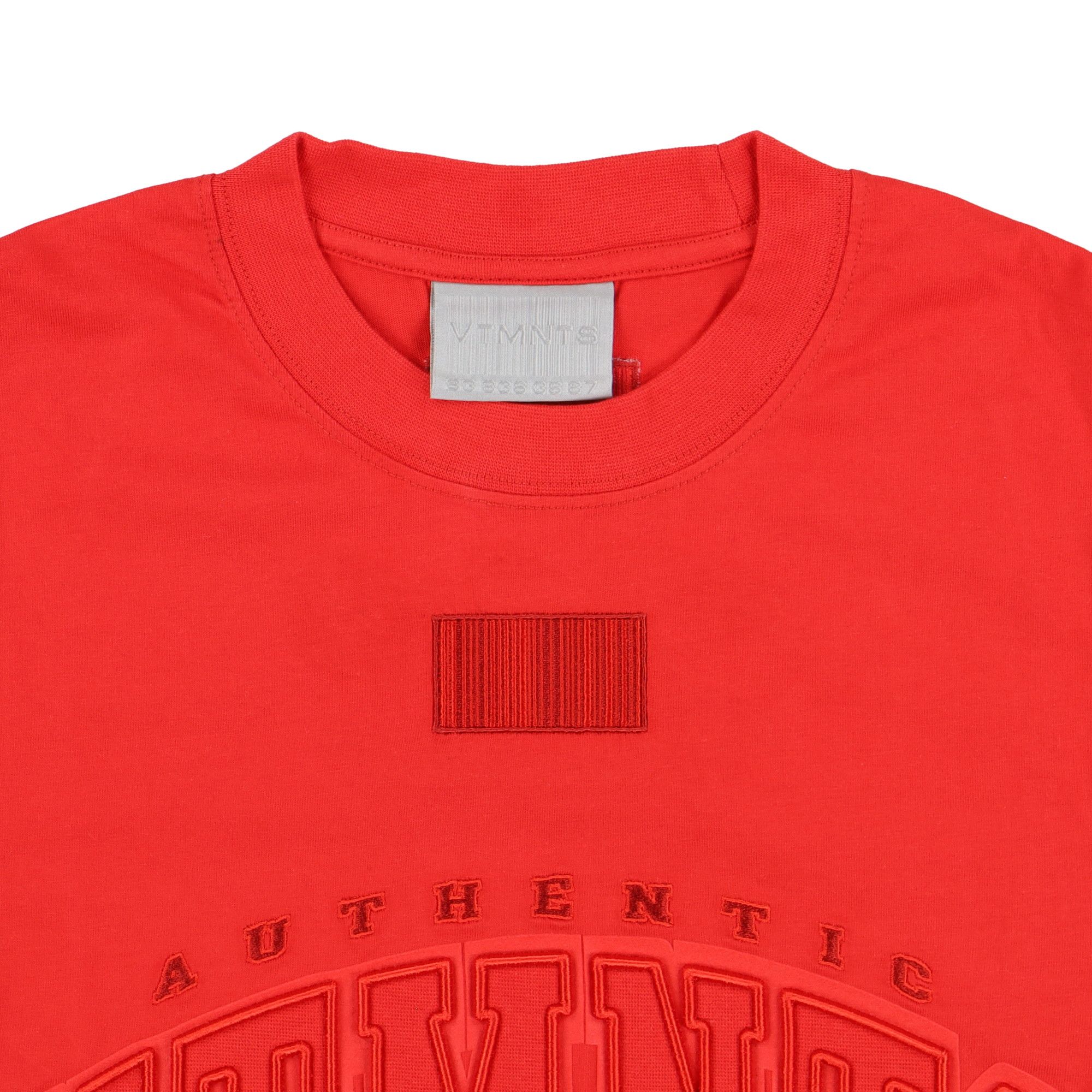Vetements VTMNTS Red Embroidered College Logo Crop Top Size XS / US 0-2 / IT 36-38 - 6 Thumbnail