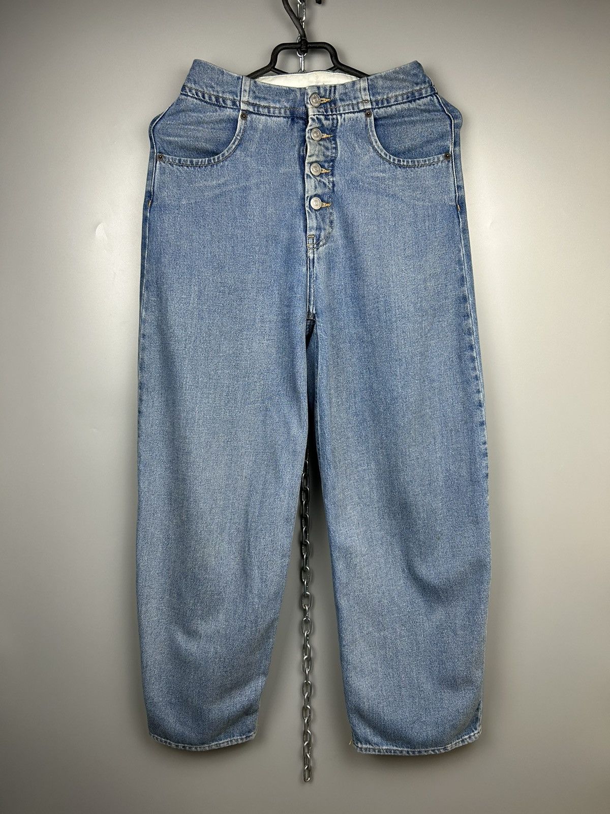 image of Maison Margiela Mm6 Margiela Distressed Jeans in Blue, Women's (Size 26)