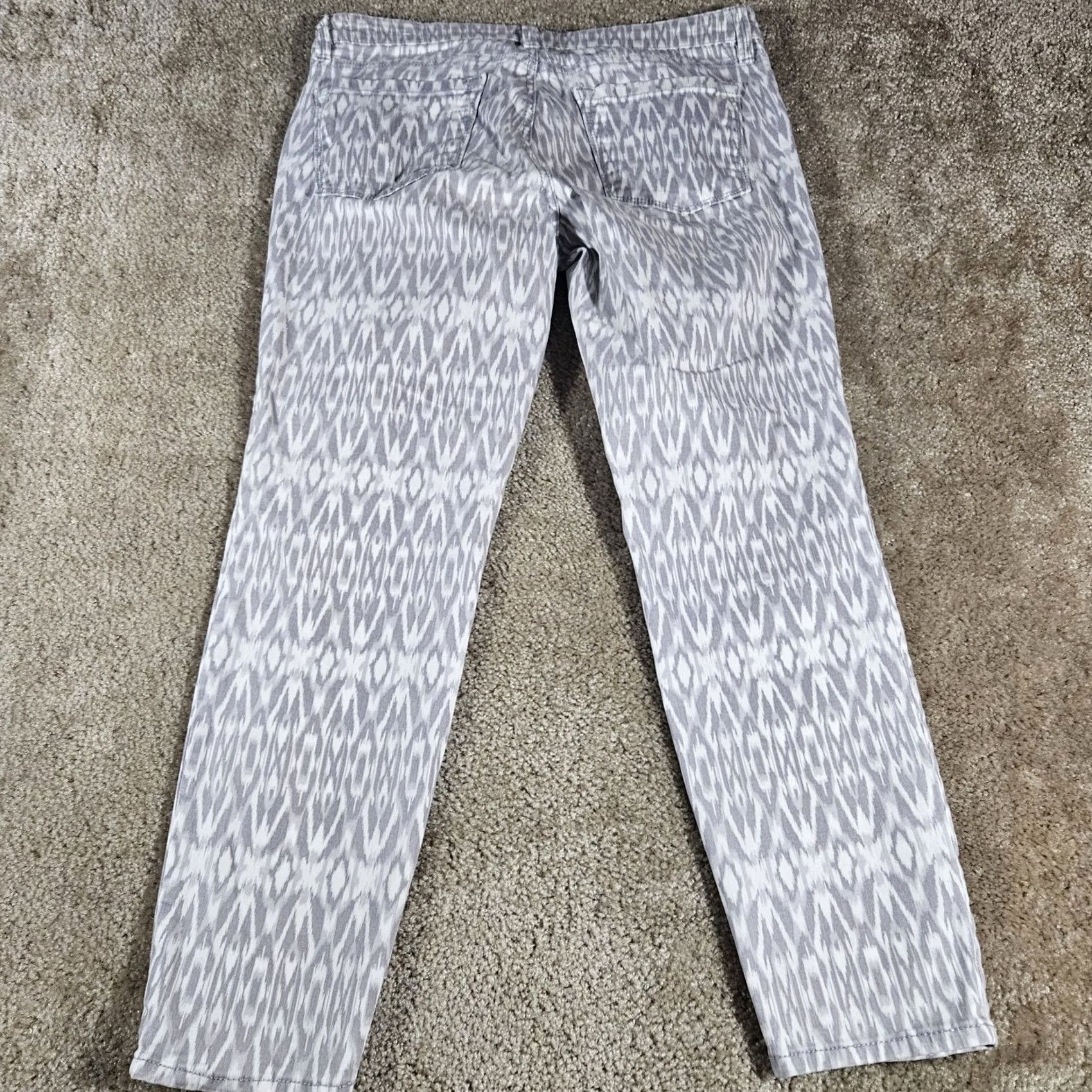 Ann Taylor Ann Taylor LOFT Modern Skinny Ankle White Geometric Jeans Size 6 Women Slim 5-Pocket Denim Size 28" / US 6 / IT 42 - 4 Thumbnail
