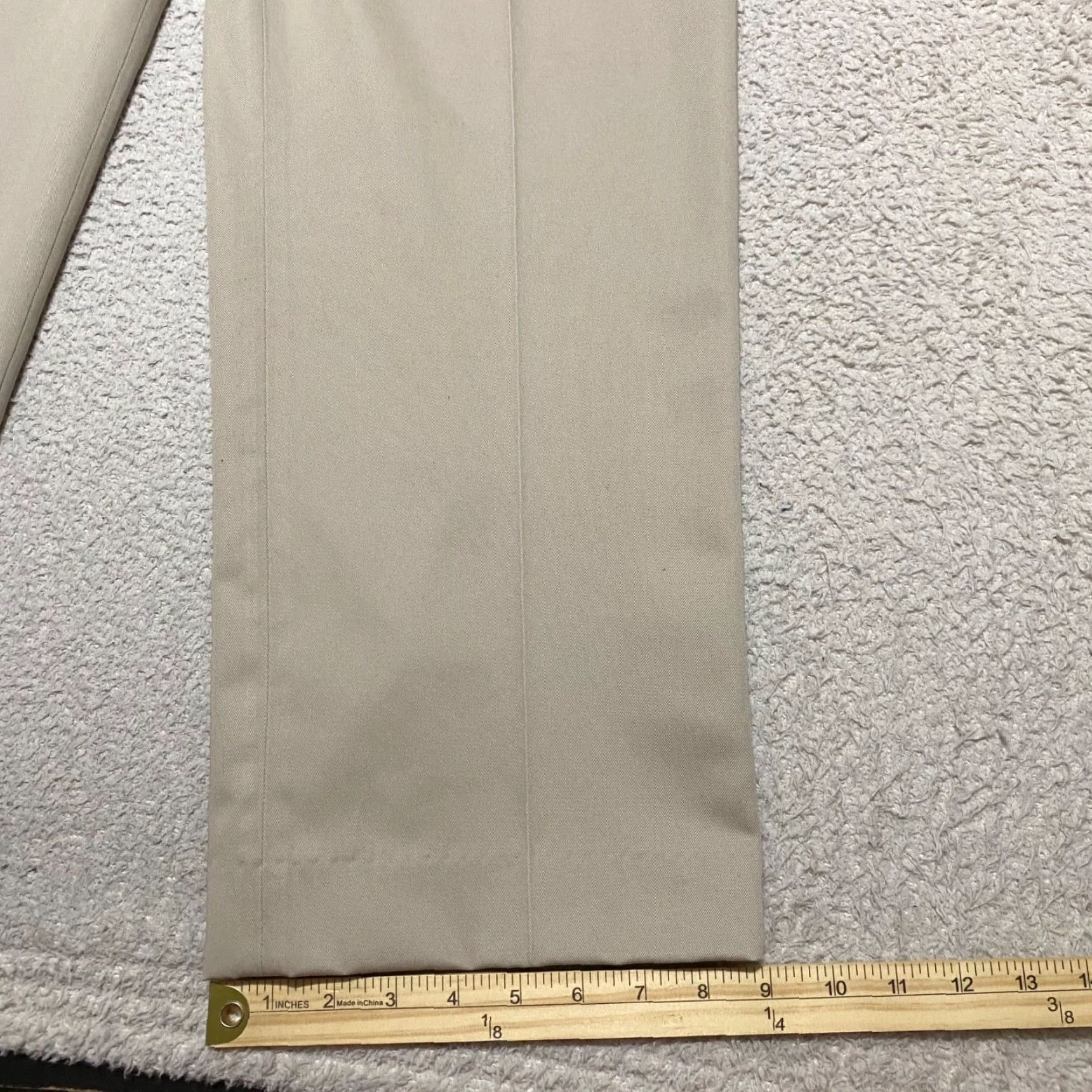 Vintage L.L. Bean Mens Pants Beige Khaki Straight Classic Fit High Rise Flat Front 34 Inseam 27 Headline Size US 34 / EU 50 - 4 Thumbnail