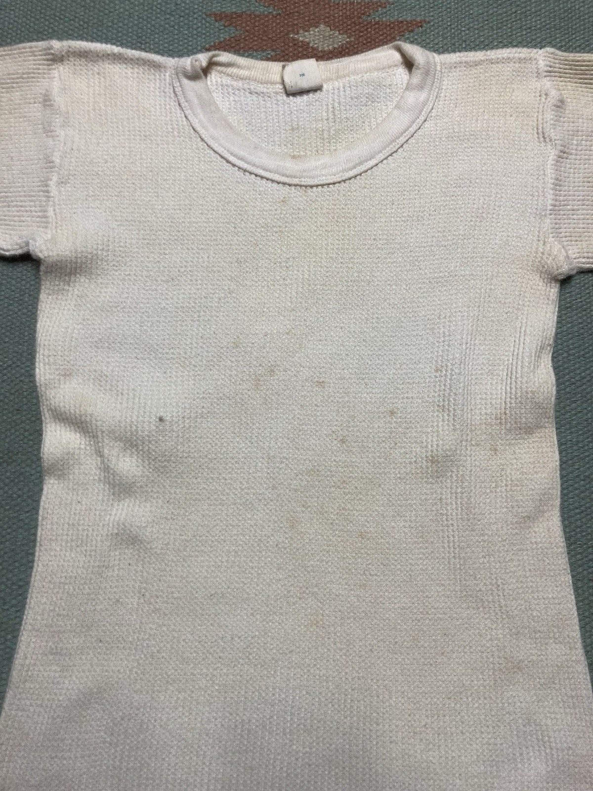 Vintage Vtg 70s waffle knit thermal shirt Kmart cotton blank small Size S / US 4 / IT 40 - 3 Thumbnail