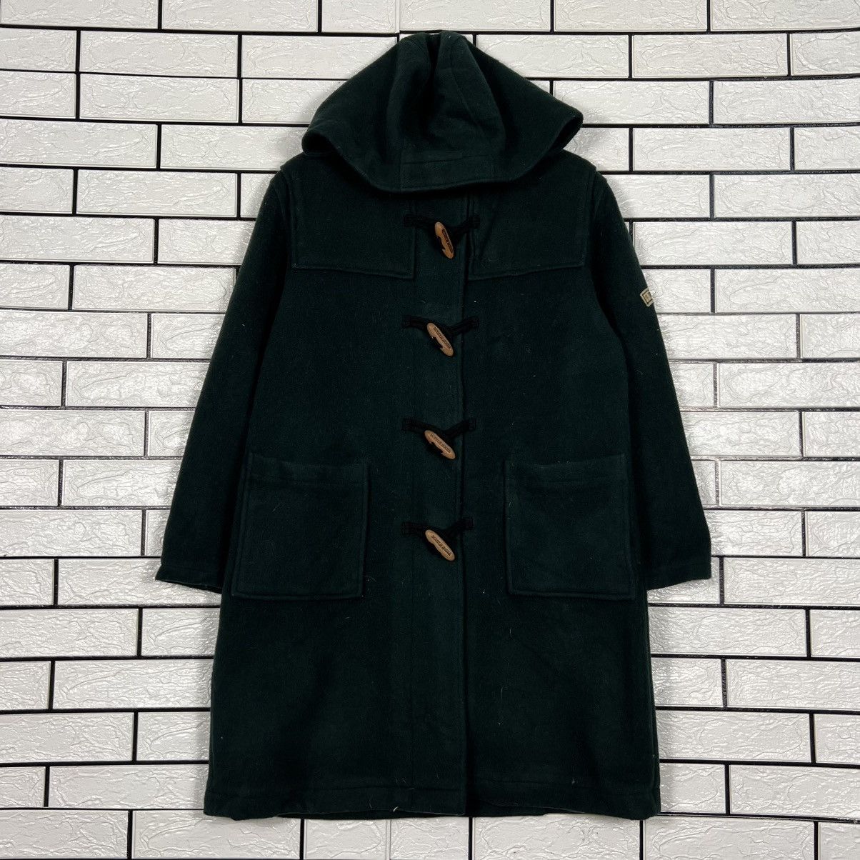 Vintage THE SCOTCH HOUSE Green Hooded Duffle Coat #4140-C189 Size US L / EU 52-54 / 3 - 1 Thumbnail