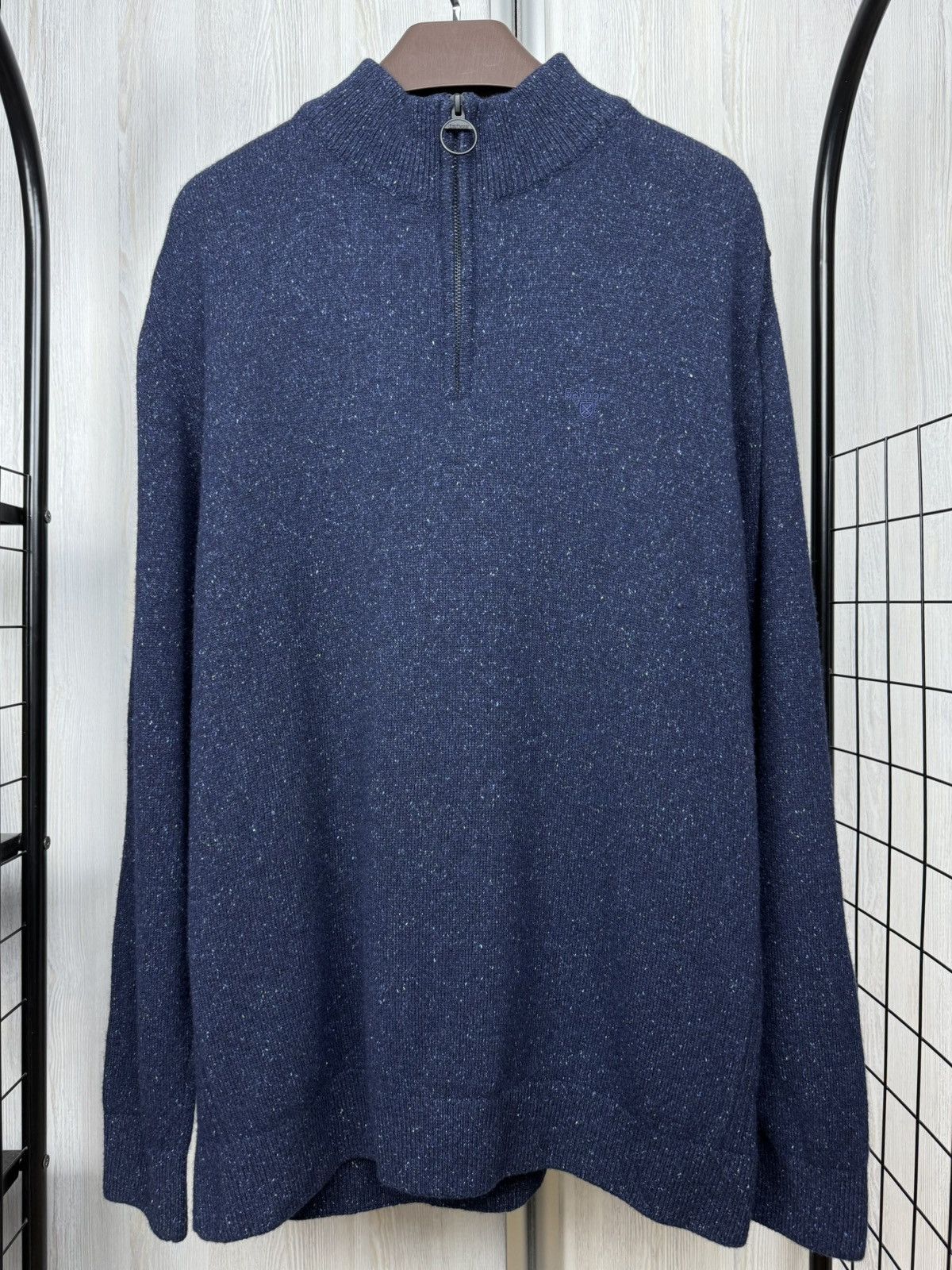 Barbour Barbour Men’s Tisbury Half Zip Sweater Navy Blue wool blend Size US XXL / EU 58 / 5 - 2 Thumbnail