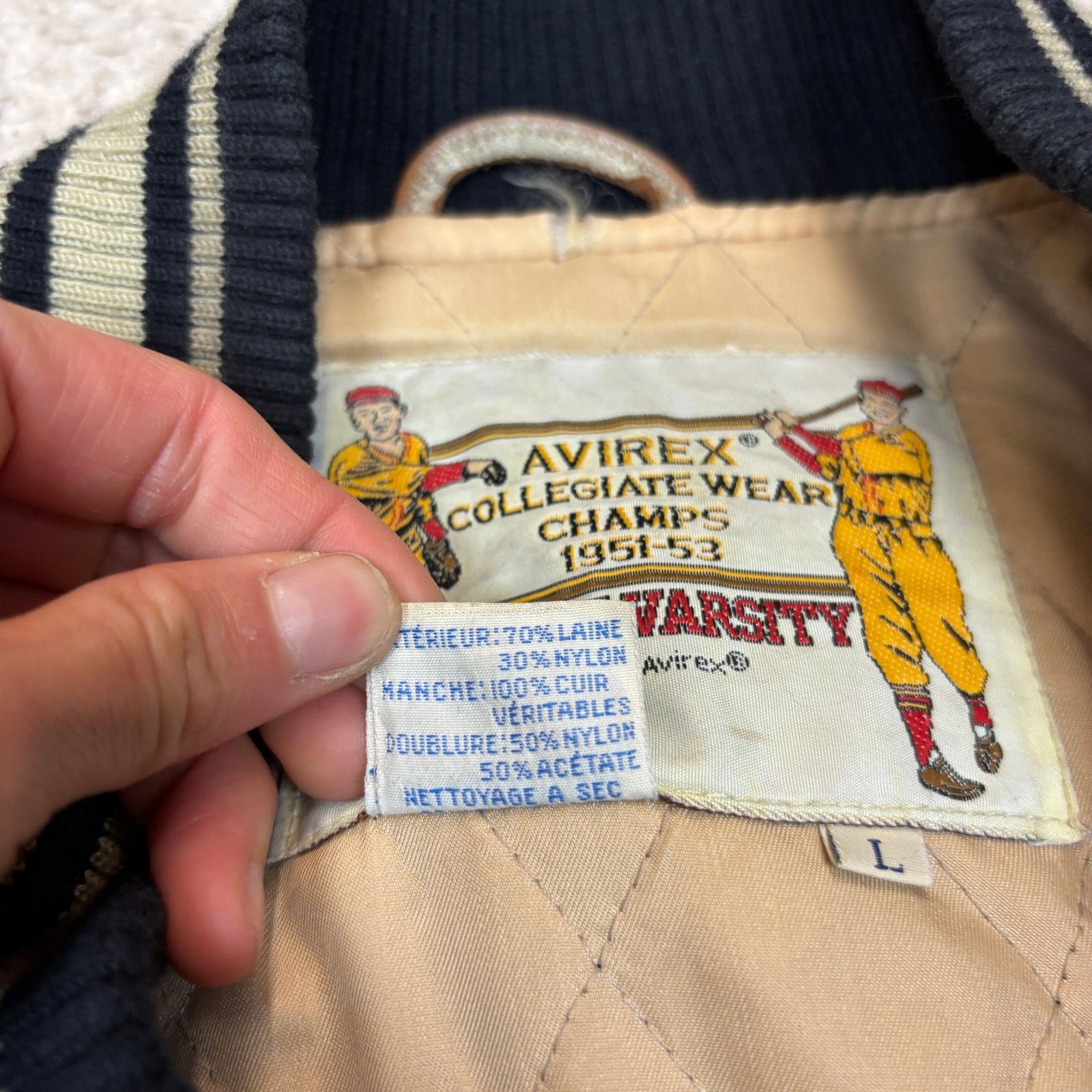 Avirex × Vintage VTG 90s Avirex Wear Champs 51-53 Wool Varsity Jacket Large Size US L / EU 52-54 / 3 - 5 Thumbnail
