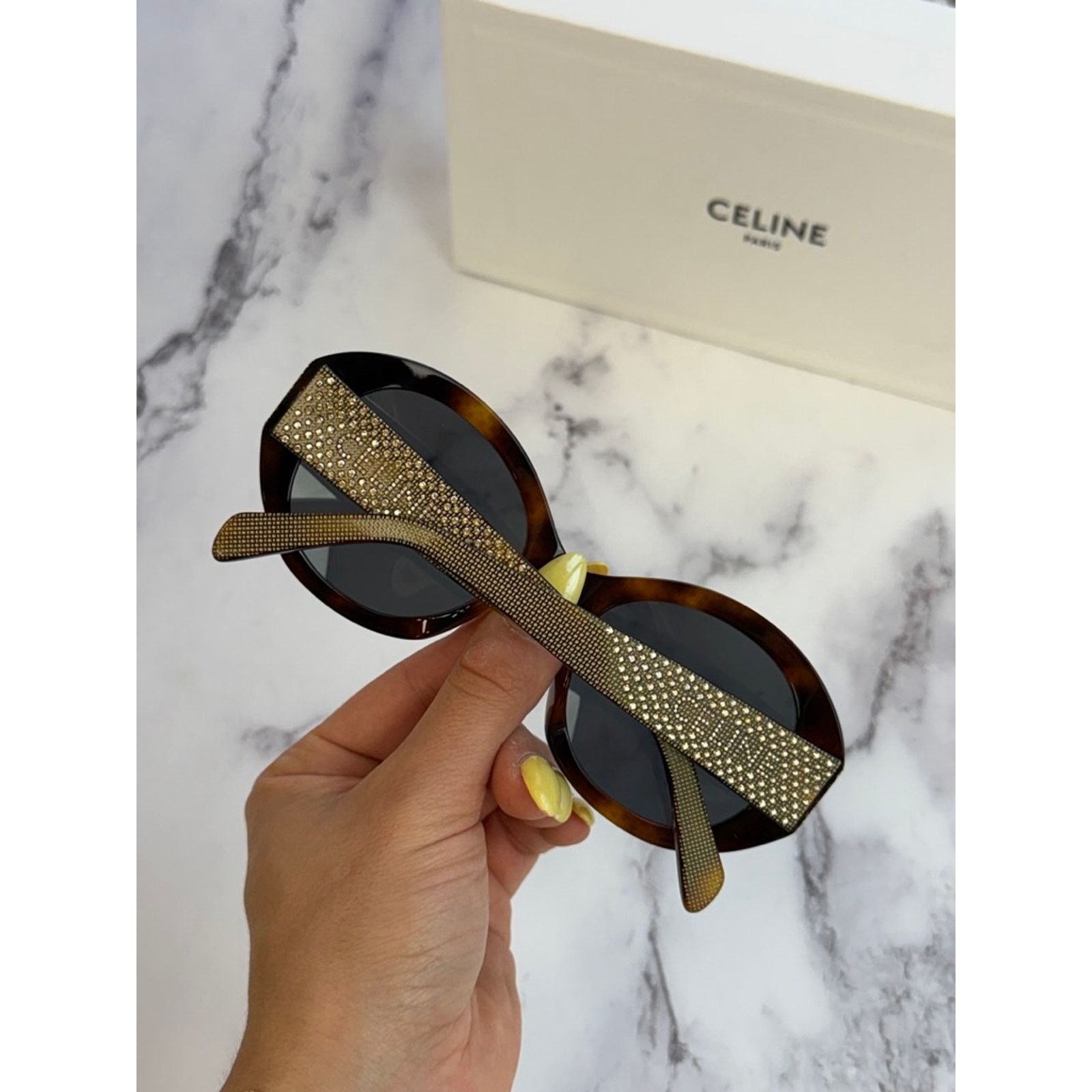 Celine NEW Celine CL4240IS Brown Crystal Sunglasses $1050 Size ONE SIZE - 3 Thumbnail
