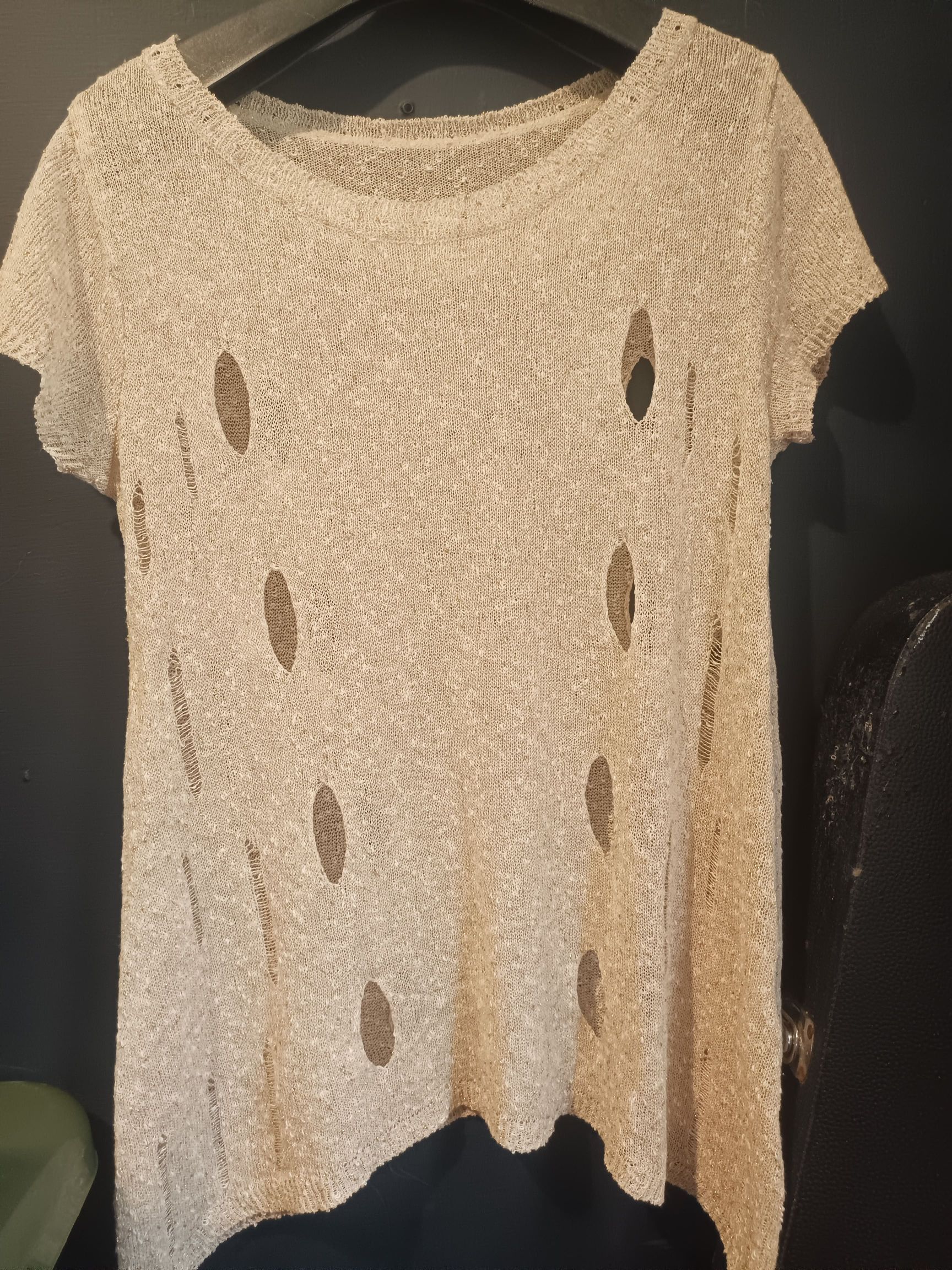 Japanese Brand JOINUS Distressed Glittery Knited Top Size XL / US 12-14 / IT 48-50 - 12 Thumbnail