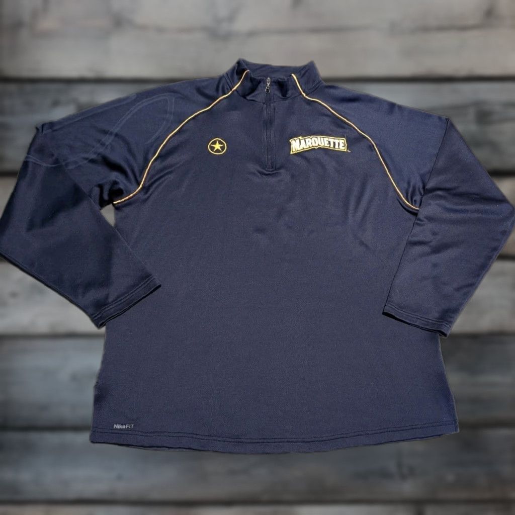 Nike VINTAGE Nike + Converse Marquette Golden Eagles L/S Warmup Shirt Embroidered M Rare Size US M / EU 48-50 / 2 - 1 Thumbnail