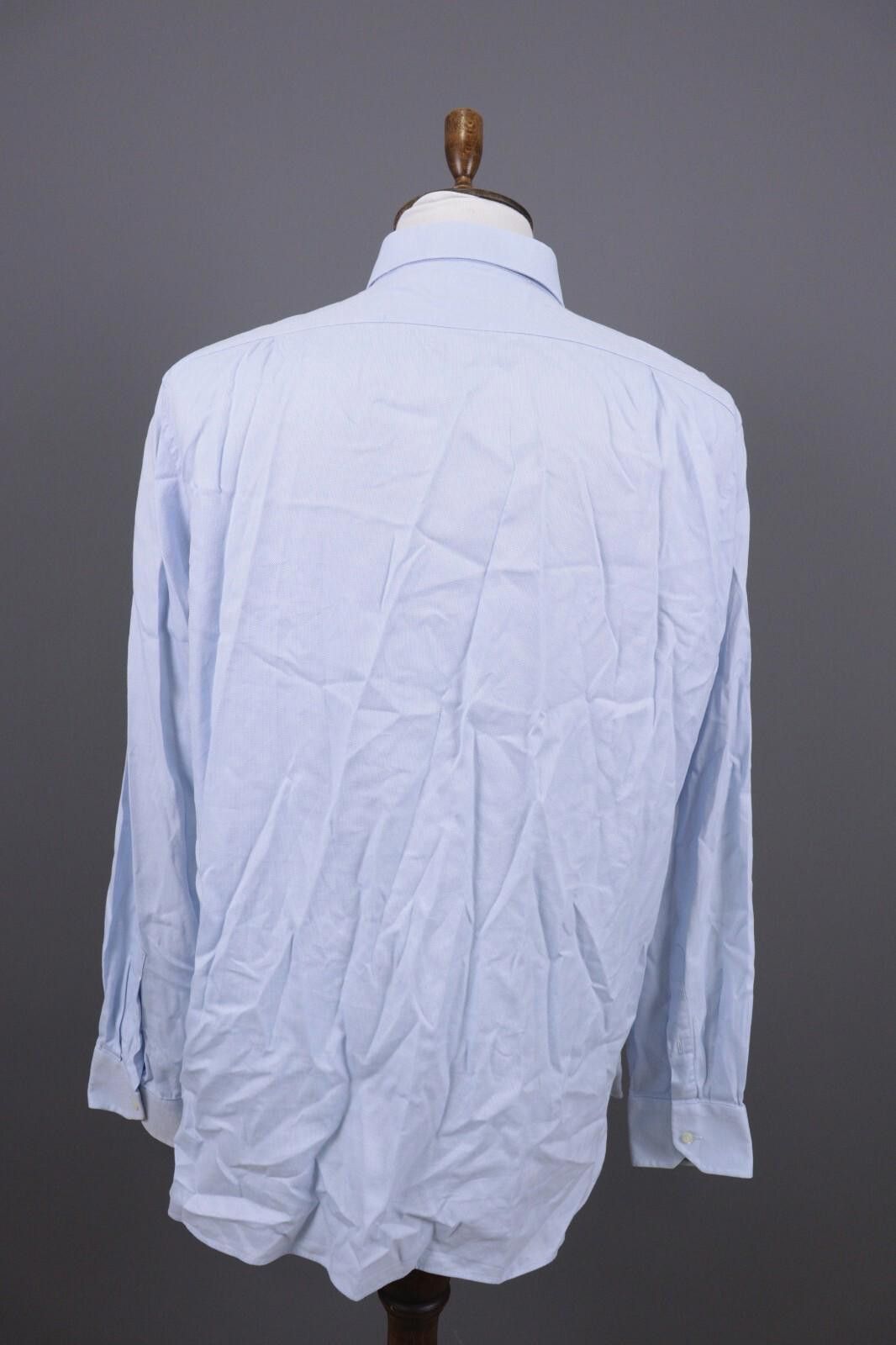 Designer Boggi Milano Blue Luxury Button Down Shirt Size 45 / 18 Size US M / EU 48-50 / 2 - 11 Thumbnail