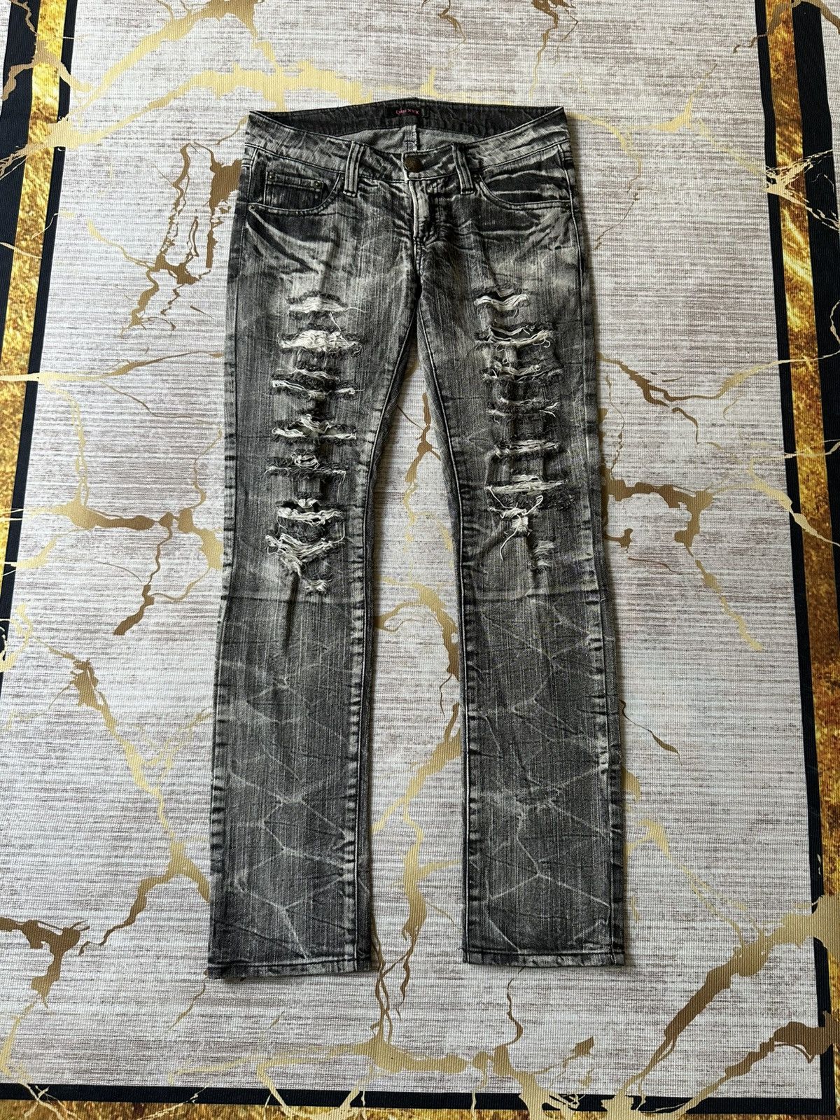 Japanese Brand CHU XXX Distressed Claw Marks Design Denim Size US 30 / EU 46 - 2 Thumbnail