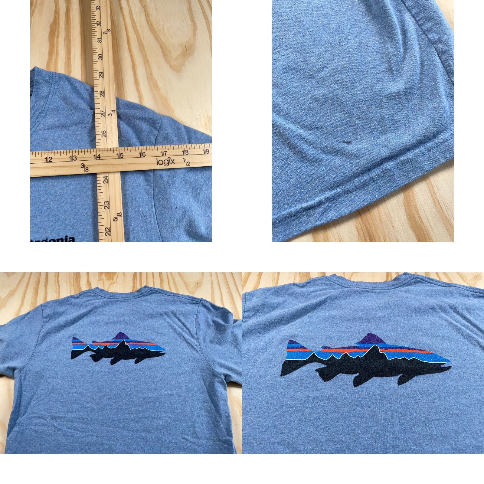 Patagonia Patagonia Logo Print T-Shirt Large Blue Regular Fit Double-Sided Adult Men Cotton Polyester Jersey Size US L / EU 52-54 / 3 - 8 Thumbnail