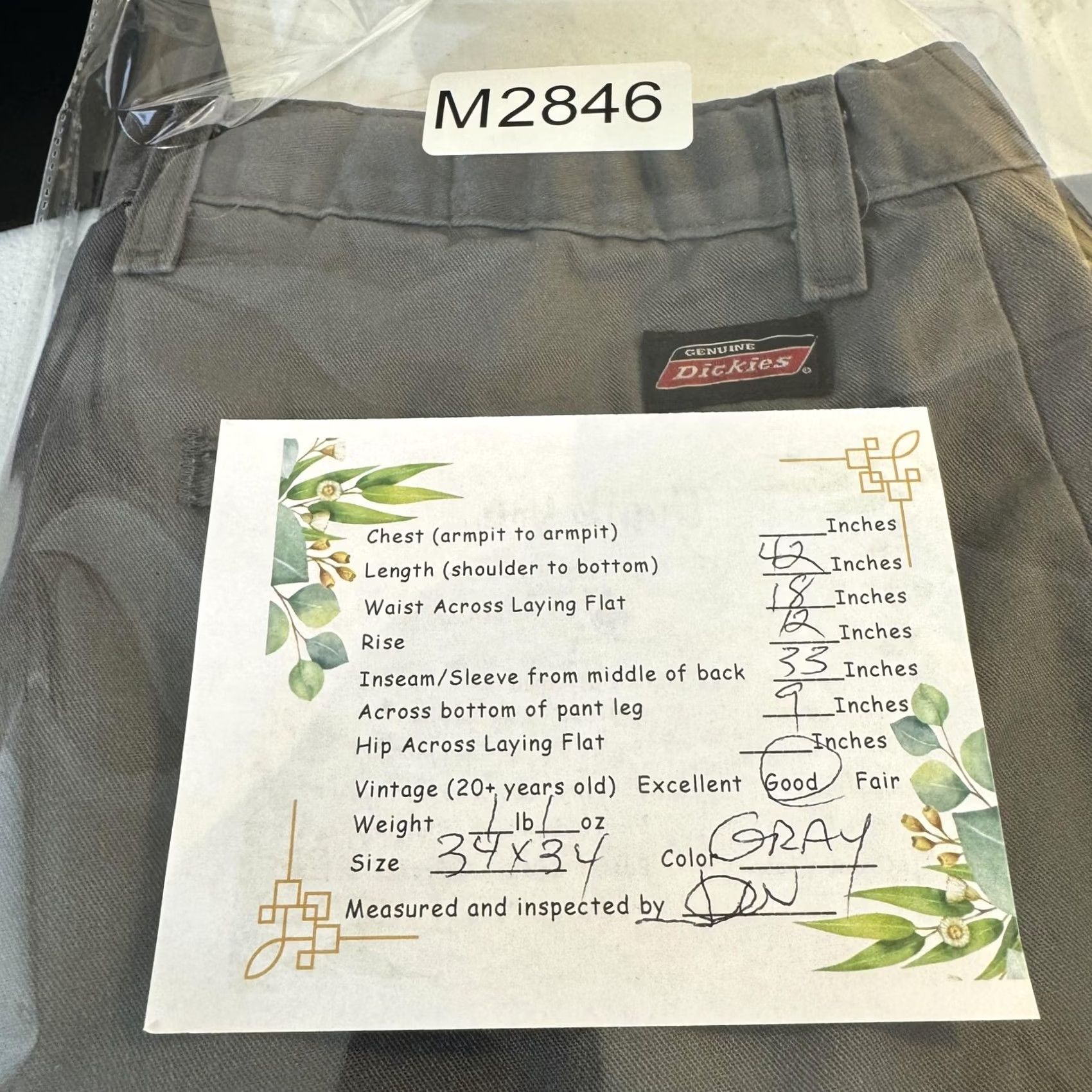 Dickies Dickies Work Pants Mens 34x34 Gray Utility Straight Leg Twill Cell Phone Pocket Size US 34 / EU 50 - 8 Thumbnail