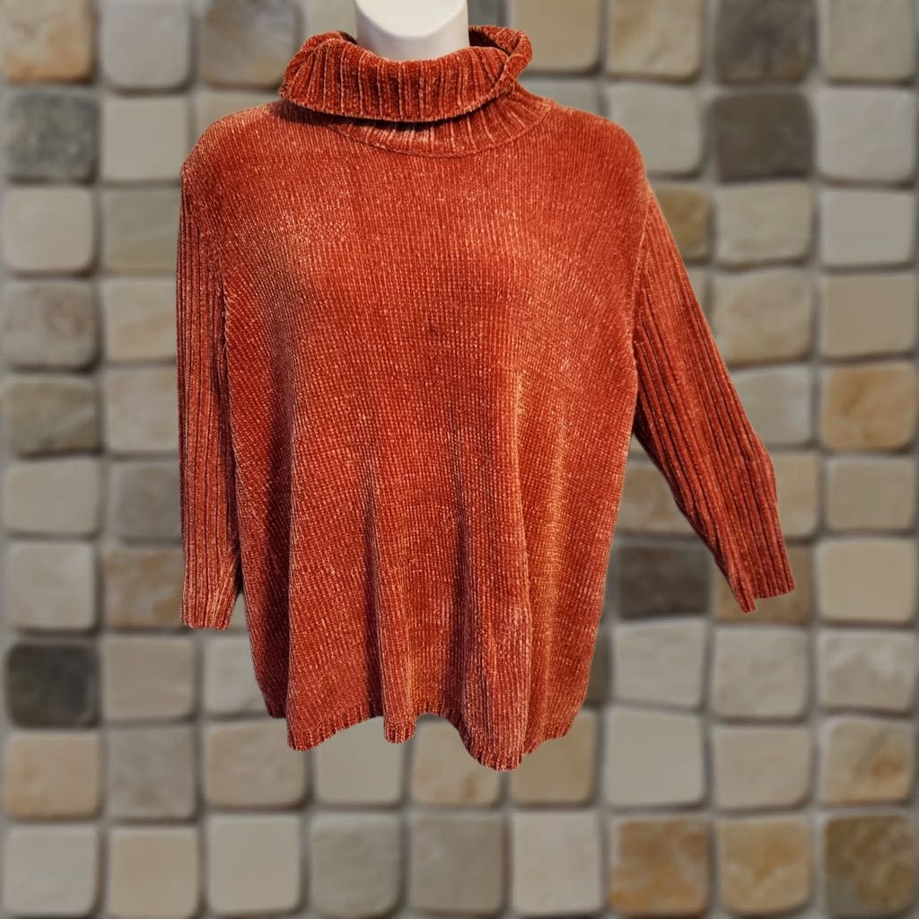 Vintage Woman Within Orange Cowl Neck Sweater L 18 20 Fall Long Sleeve Pullover Women Size L / US 10 / IT 46 - 1 Thumbnail