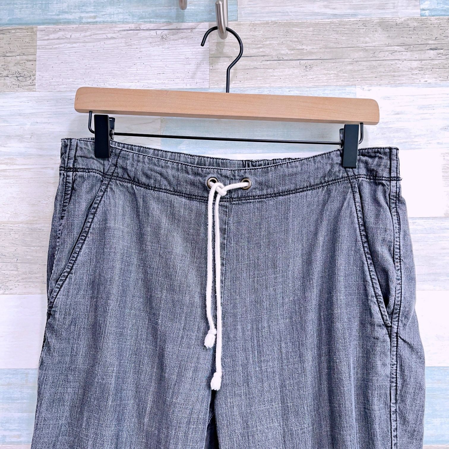 Eileen Fisher Eileen Fisher Tencel Pull On Tapered Pant Gray Chambray XXS Size 26" / US 2 / IT 38 - 2 Thumbnail