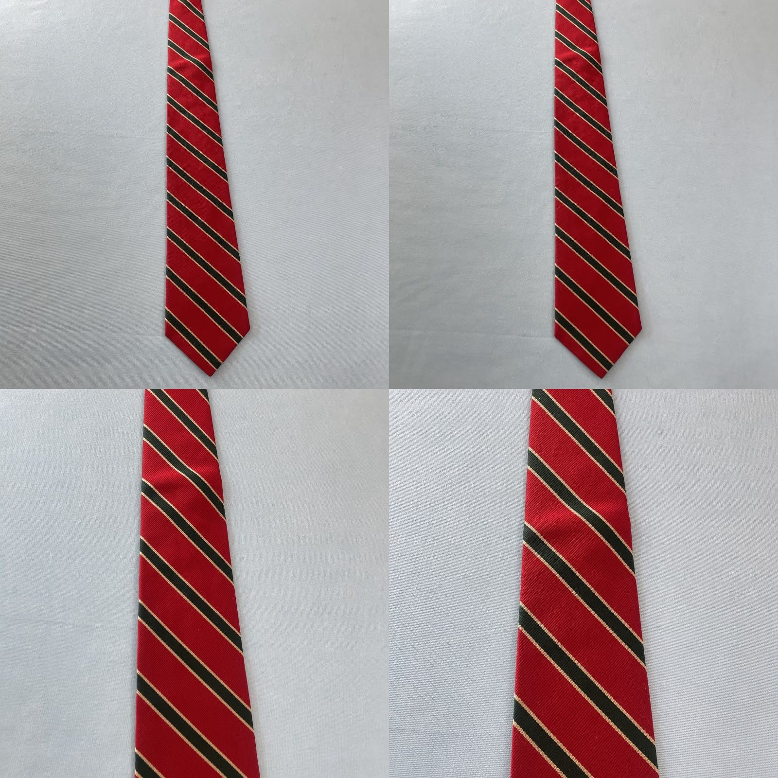Vintage Aras Tie Repp Stripe Geometric Western Red Green Vintage 80s Necktie Exec 4x58 Size ONE SIZE - 9 Thumbnail