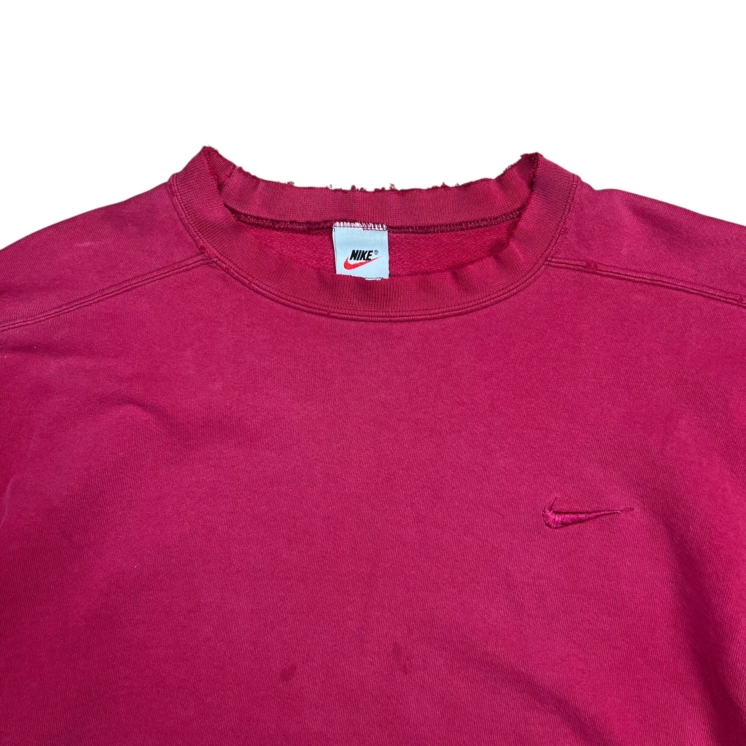 Nike Nike Embroidered Burgundy Swoosh Crewneck Sweatshirt - L Size US L / EU 52-54 / 3 - 2 Thumbnail