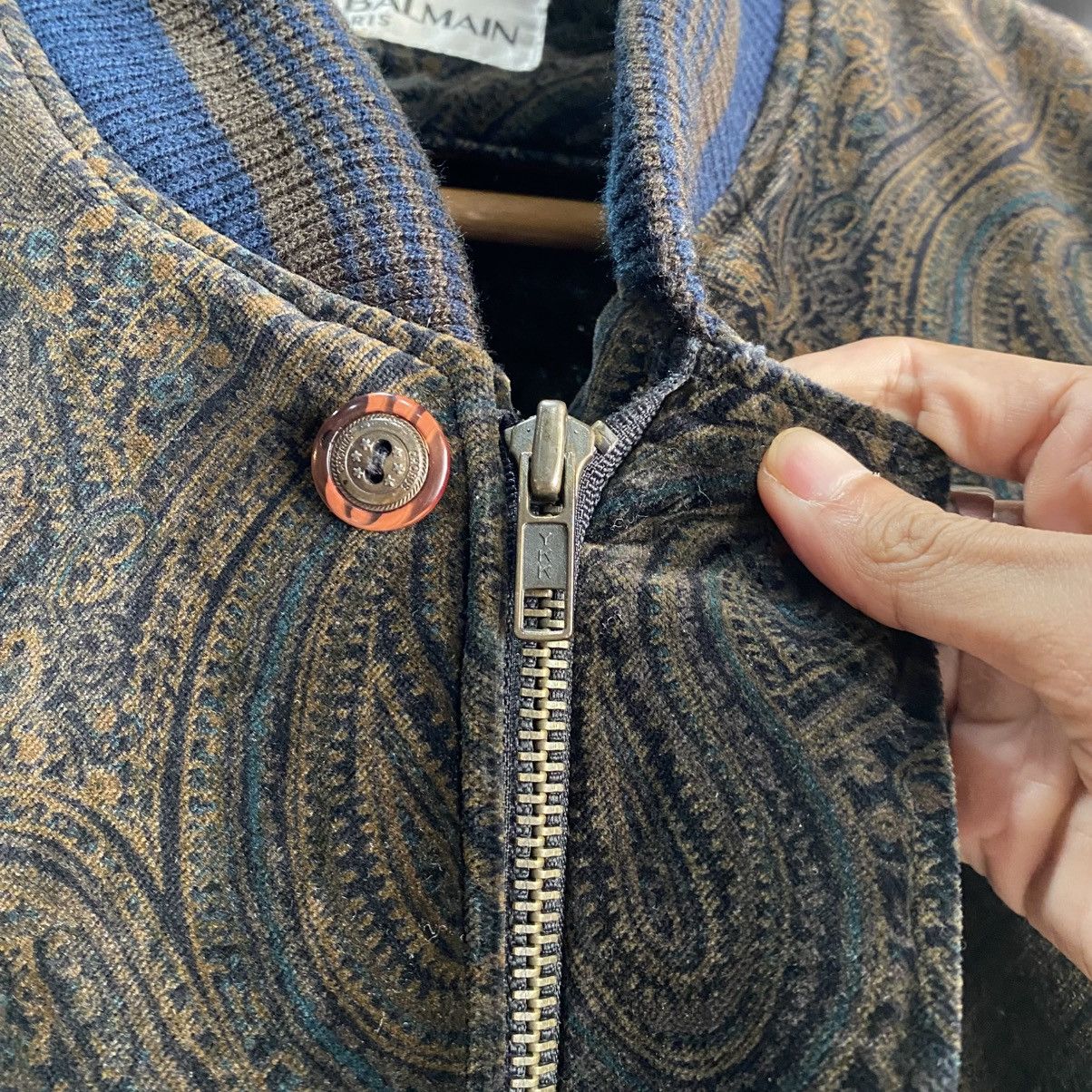 Pierre Balmain Vintage Pierre Balmain Brown Paisley Jacquard Bomber Jacket Size US L / EU 52-54 / 3 - 14 Thumbnail
