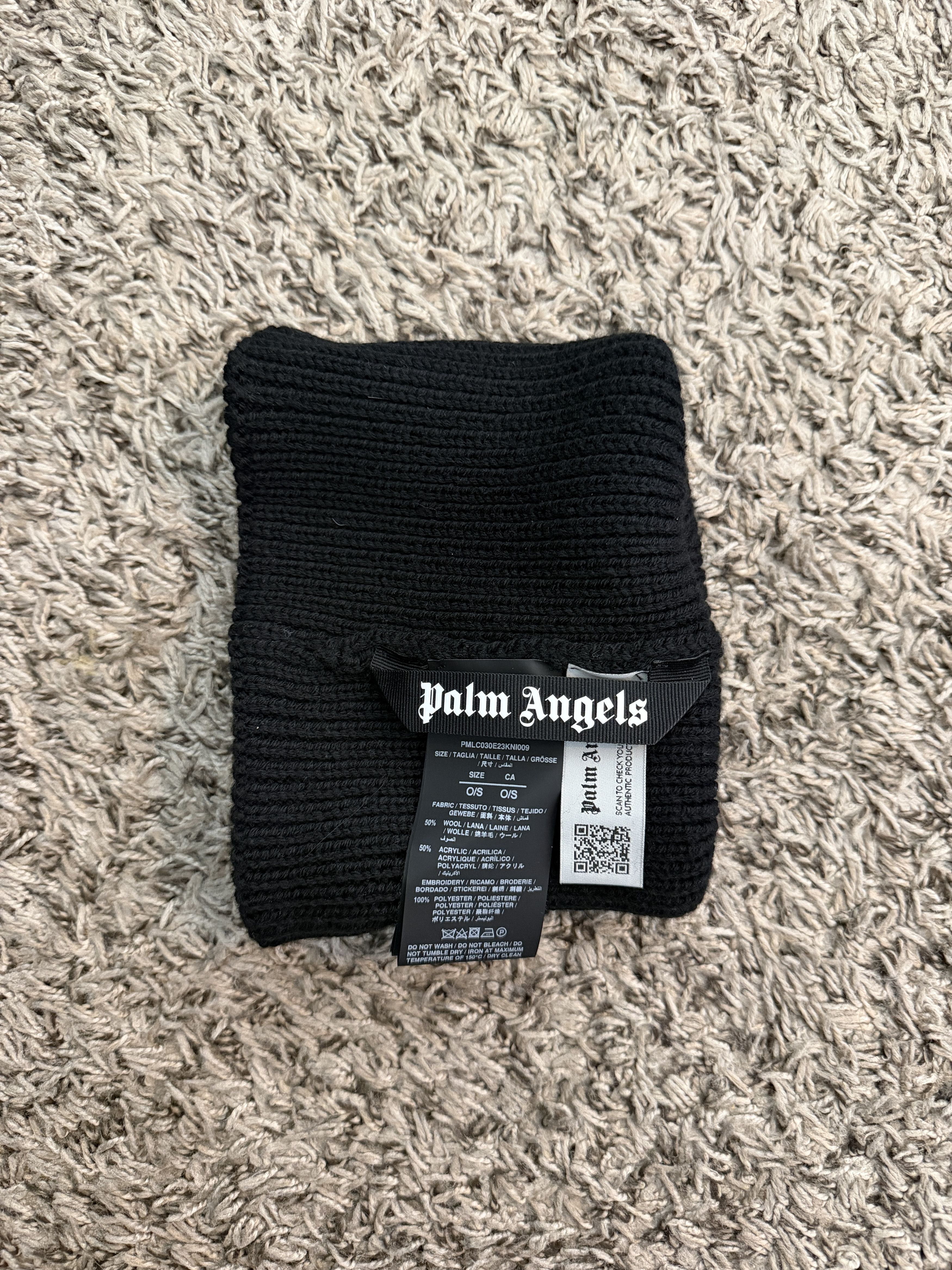 Palm Angels Palm Angels Monogram Wool Beanie Black Size ONE SIZE - 3 Thumbnail