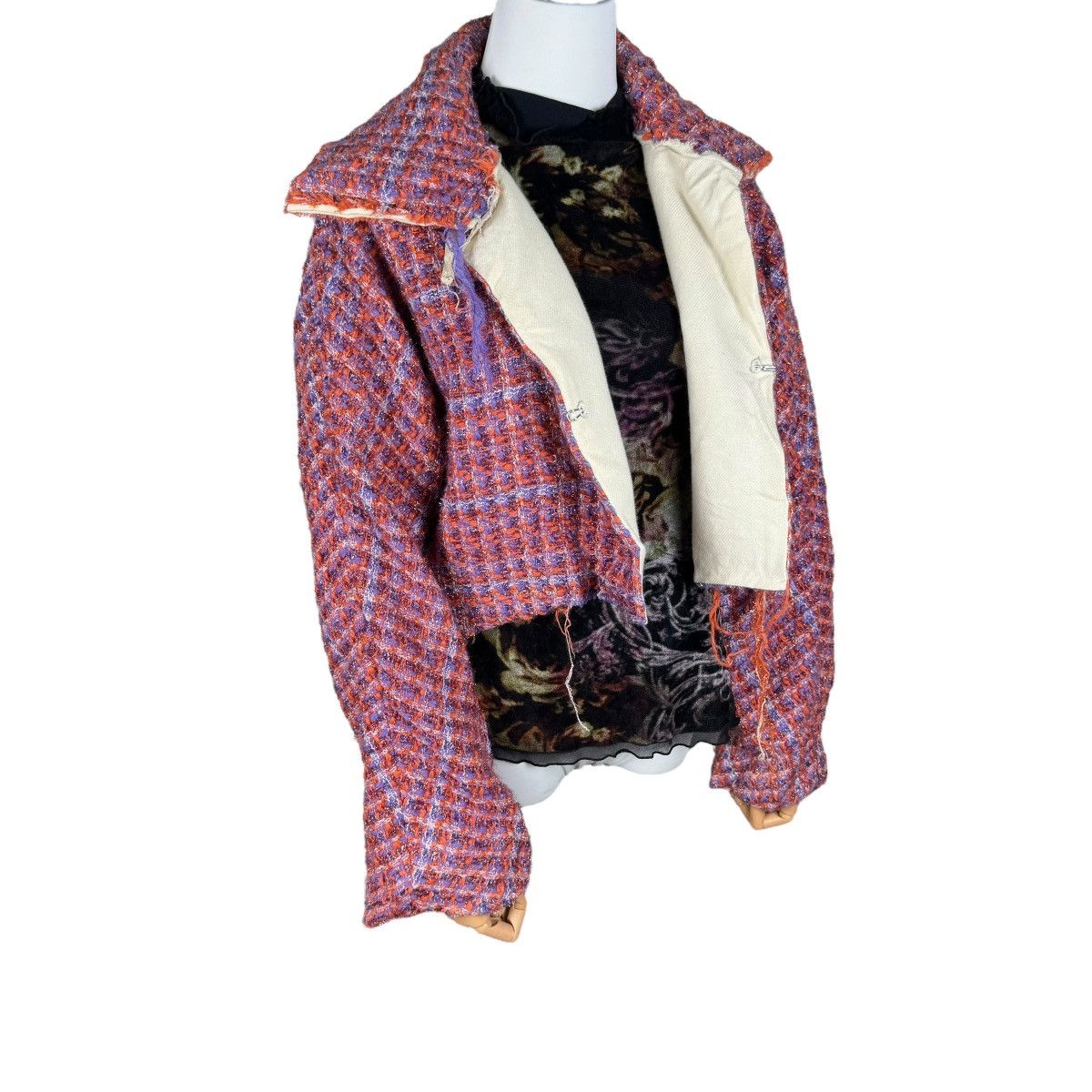 Yohji Yamamoto 🌟YOHJI YAMAMOTO 2000s TWEED CROPPED JACKET Size S / US 4 / IT 40 - 3 Thumbnail