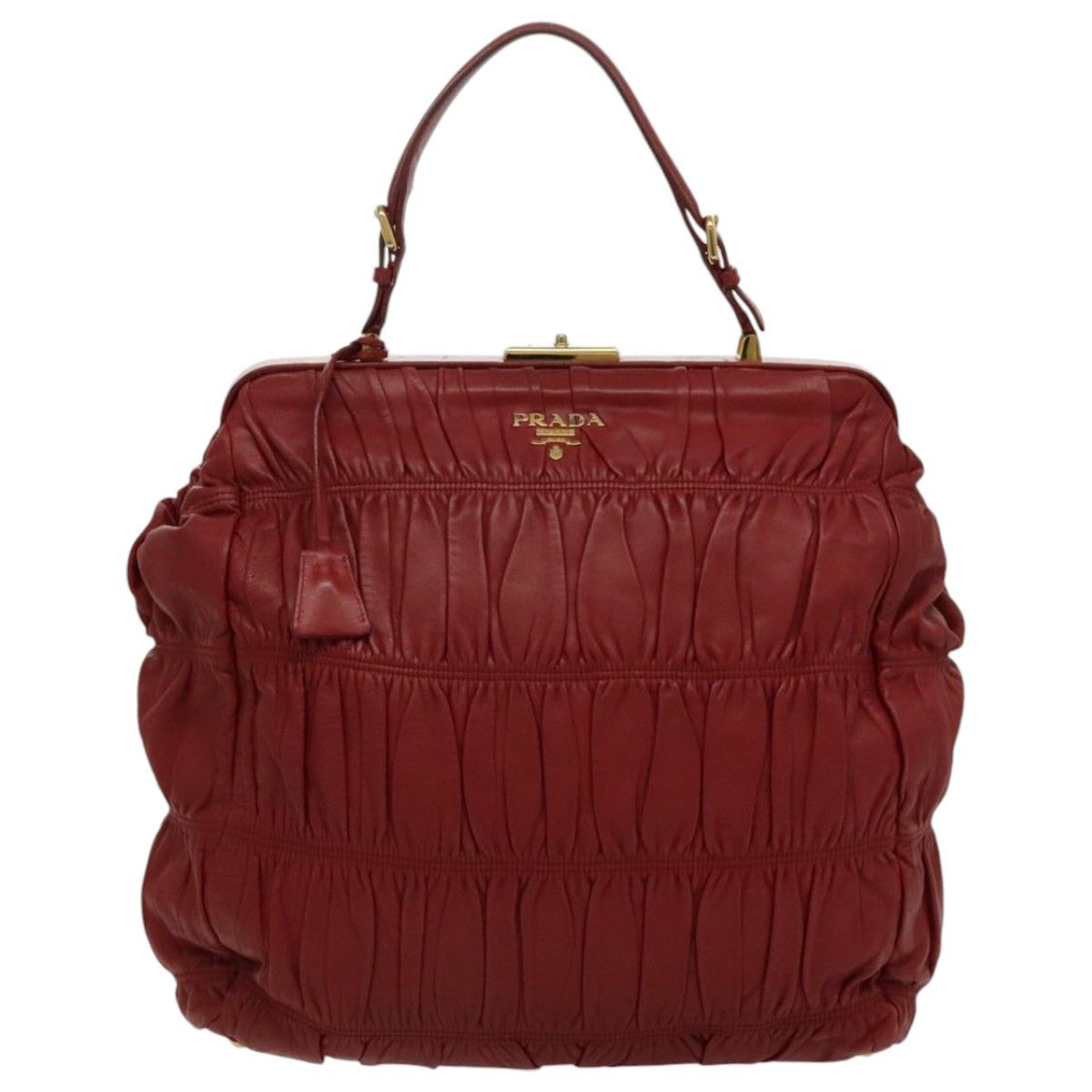 Prada Gaufre Red Leather Handbag (Pre-Owned) Size ONE SIZE - 1 Thumbnail