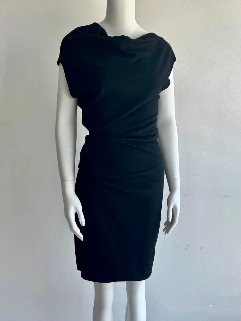 Helmut Lang HELMUT LANG Irregular knotted wool dress Size S / US 4 / IT 40 - 1 Thumbnail