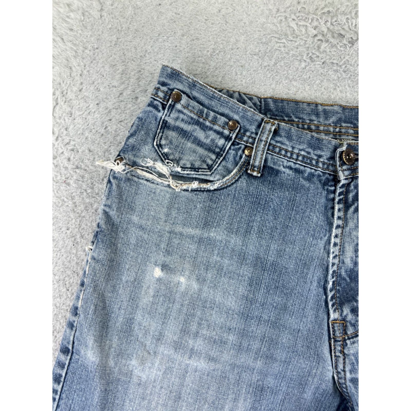 Denime Flypaper Womens Shorts 33 Blue Cutoff Denim 100% Cotton Distressed 30x11 Size 24" / US 00 / IT 34 - 4 Thumbnail